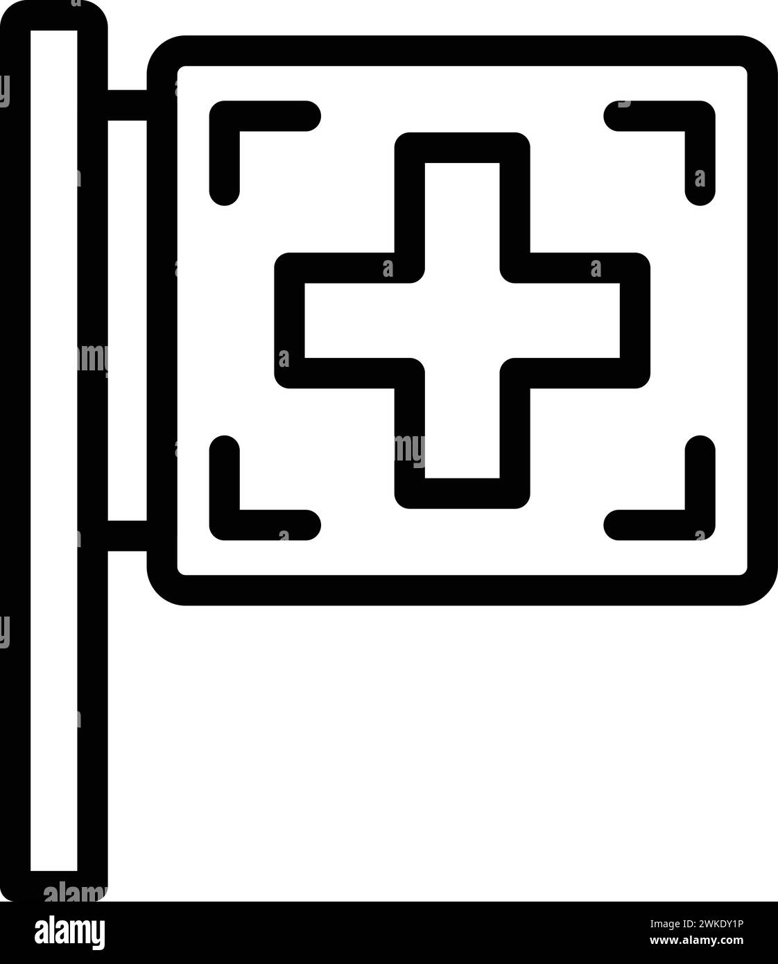 Vecteur de contour d'icône de drapeau de pays suisse. Emblème de chapelle. Pays du repère Illustration de Vecteur