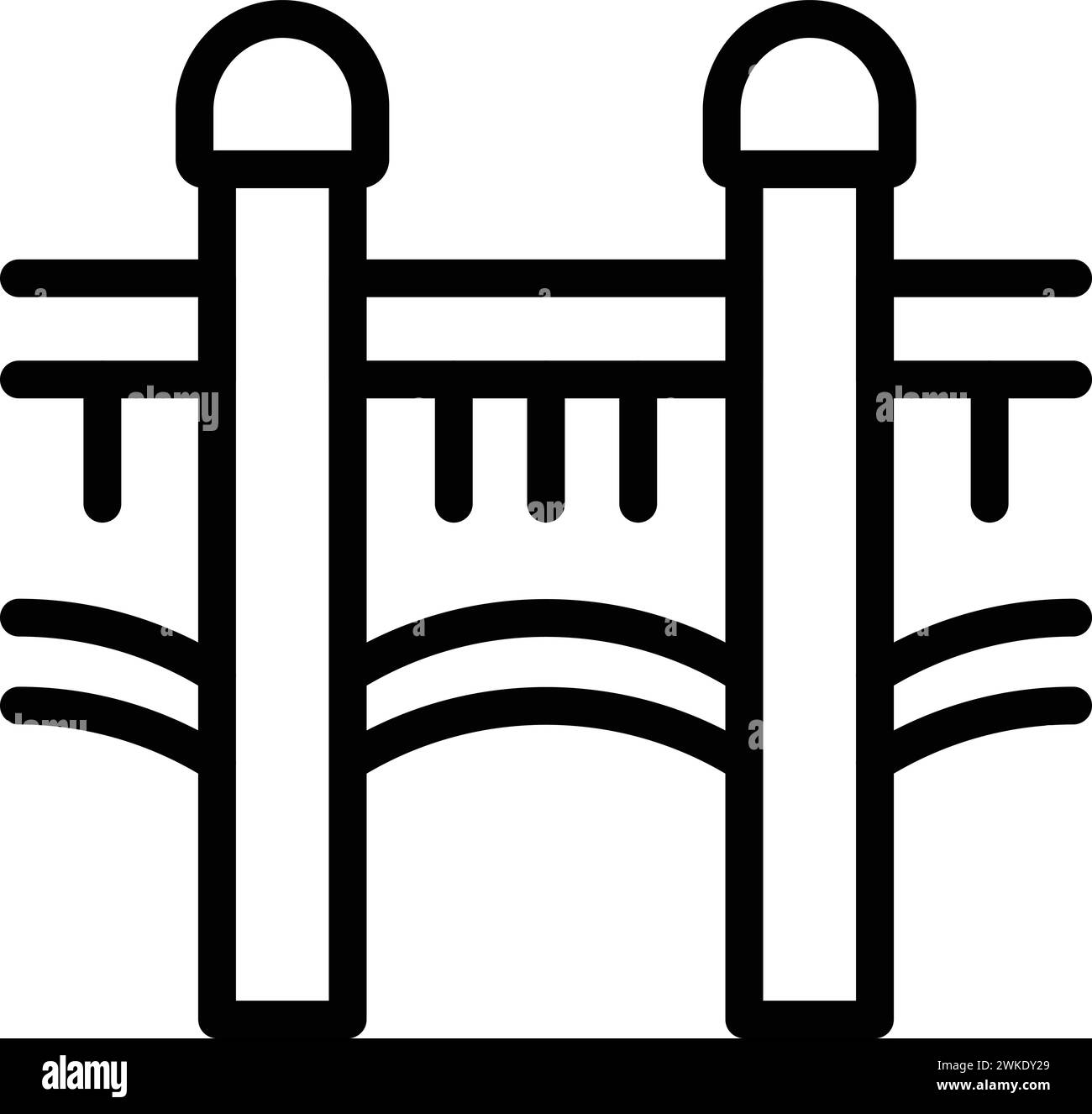 Vecteur de contour d'icône de pont de berne. Drapeau de maison design. Manteau urbain Illustration de Vecteur