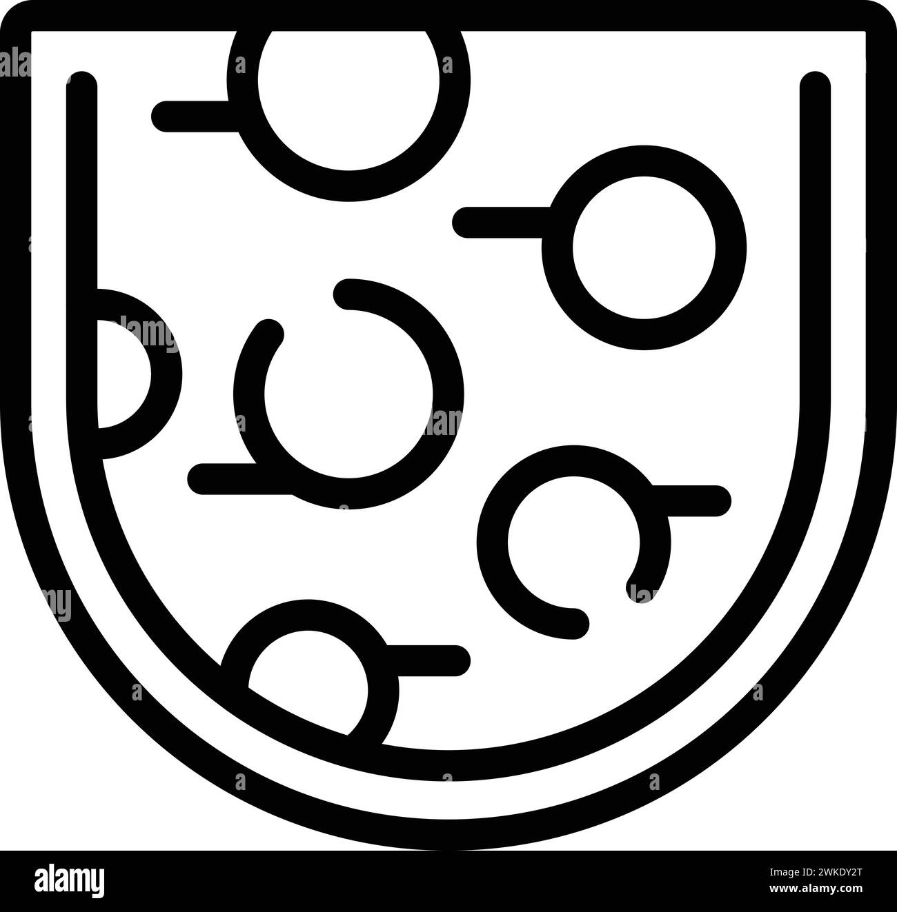 Vecteur de contour d'icône de tranche de fromage suisse. Capitale. Skyline Country swiss Illustration de Vecteur