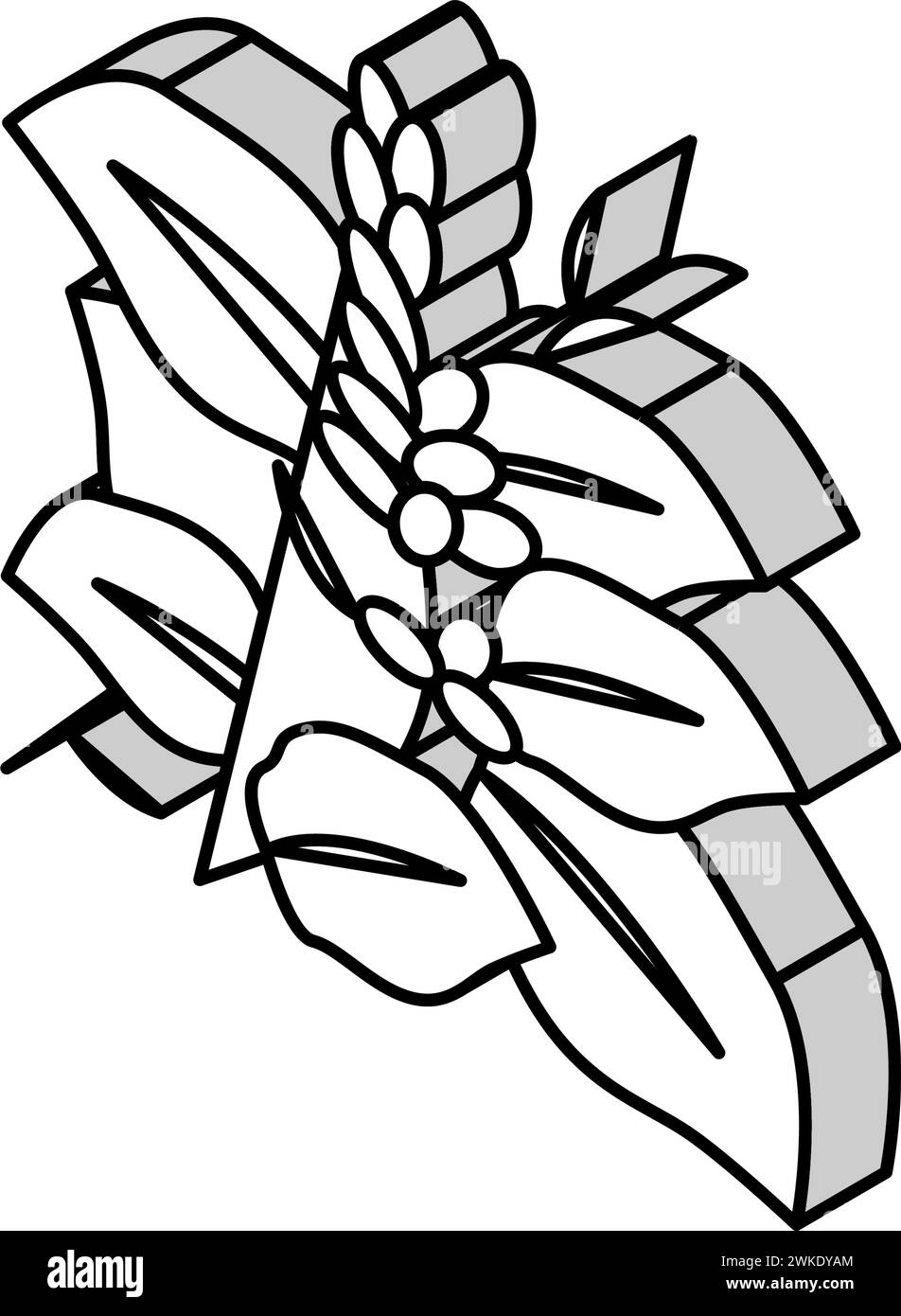 illustration vectorielle d'icône isométrique de plante de kudzu Illustration de Vecteur