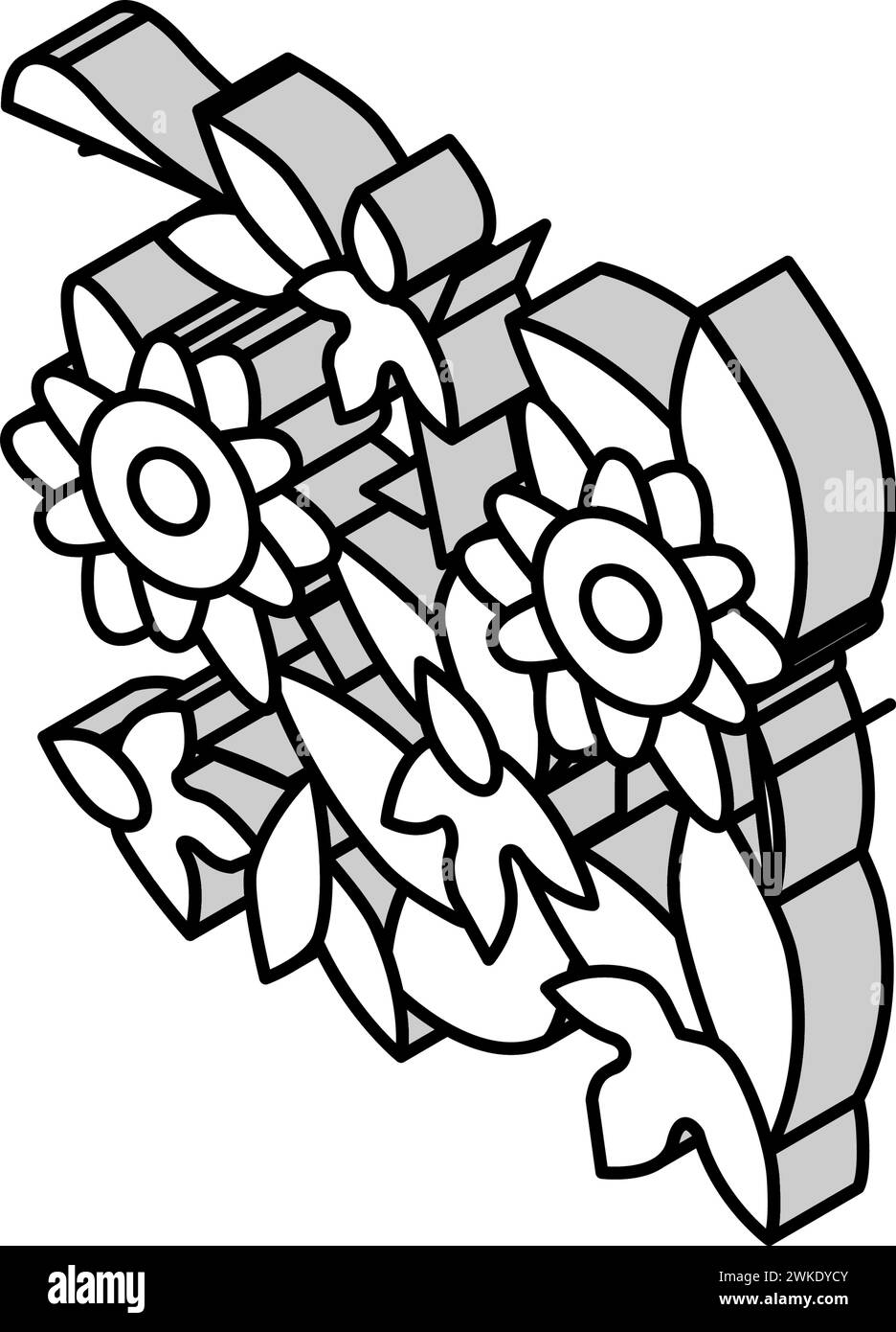 illustration vectorielle d'icône isométrique de fleur de passiflora liana Illustration de Vecteur