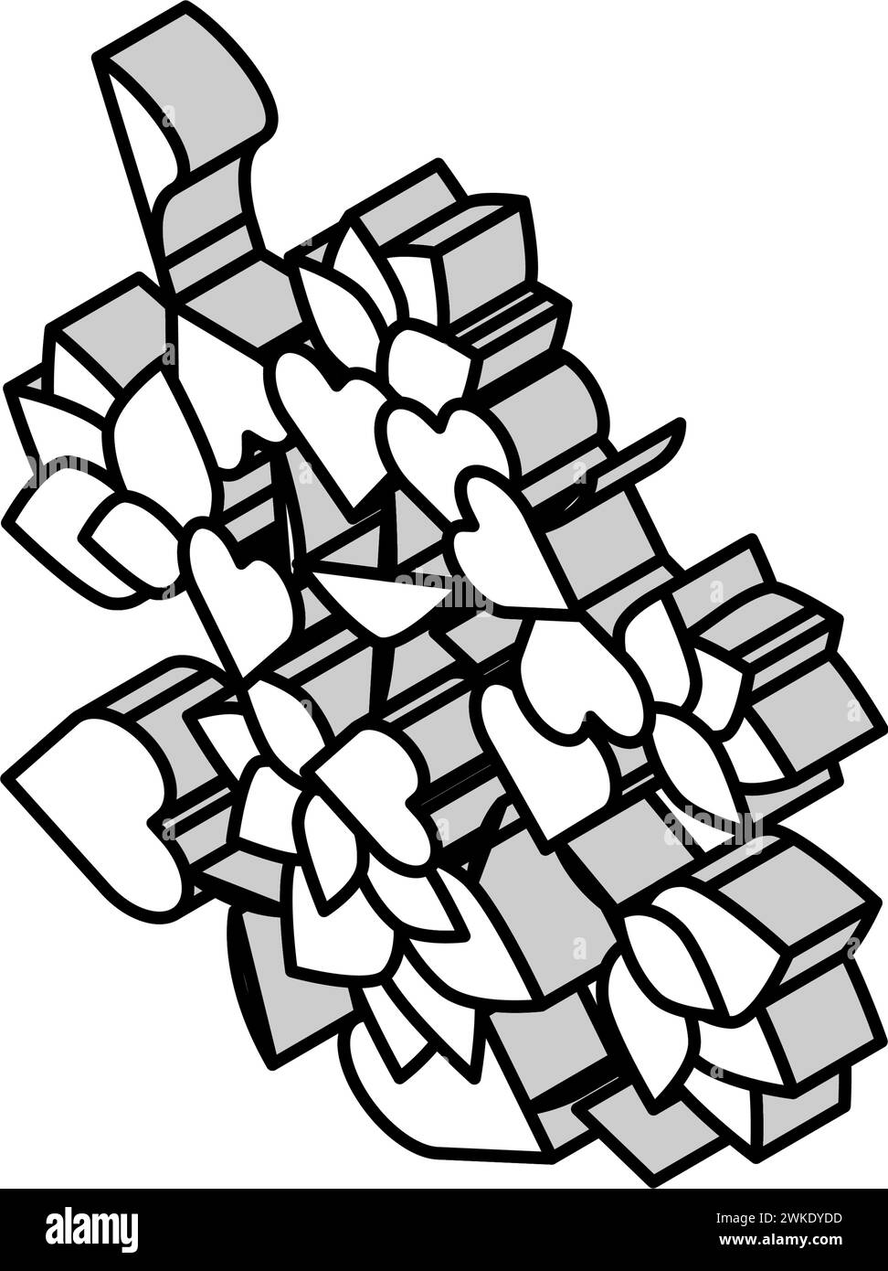 illustration vectorielle d'icône isométrique liana de bougainvillea Illustration de Vecteur