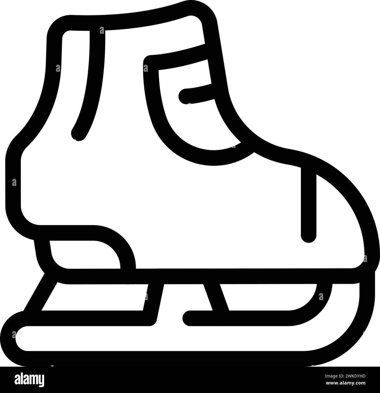 Vecteur de contour d'icône de patins à glace. Chaussures de patinage. EQUIPEMENT de jeu de hockey Illustration de Vecteur