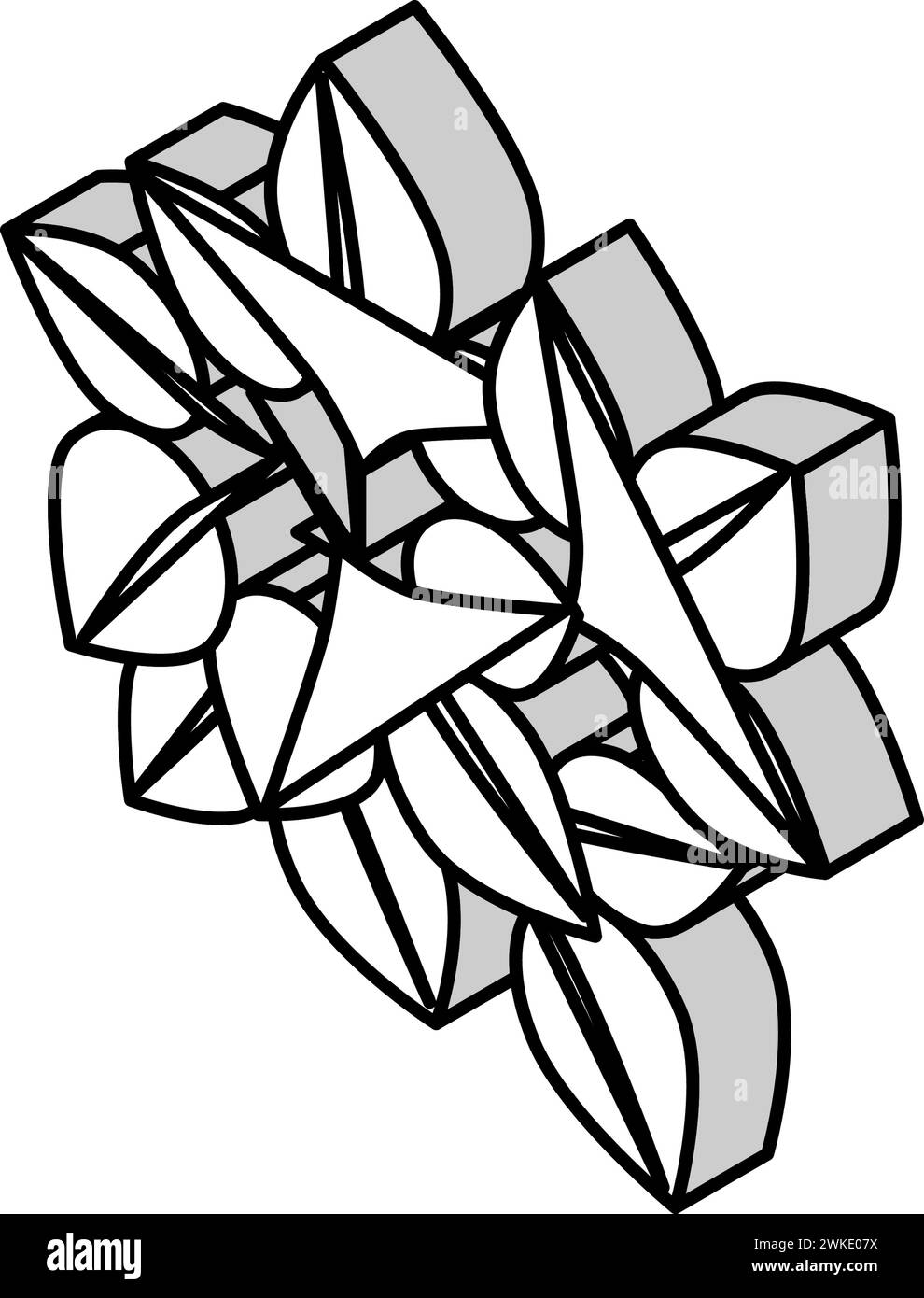 illustration vectorielle d'icône isométrique de poison ivy Illustration de Vecteur