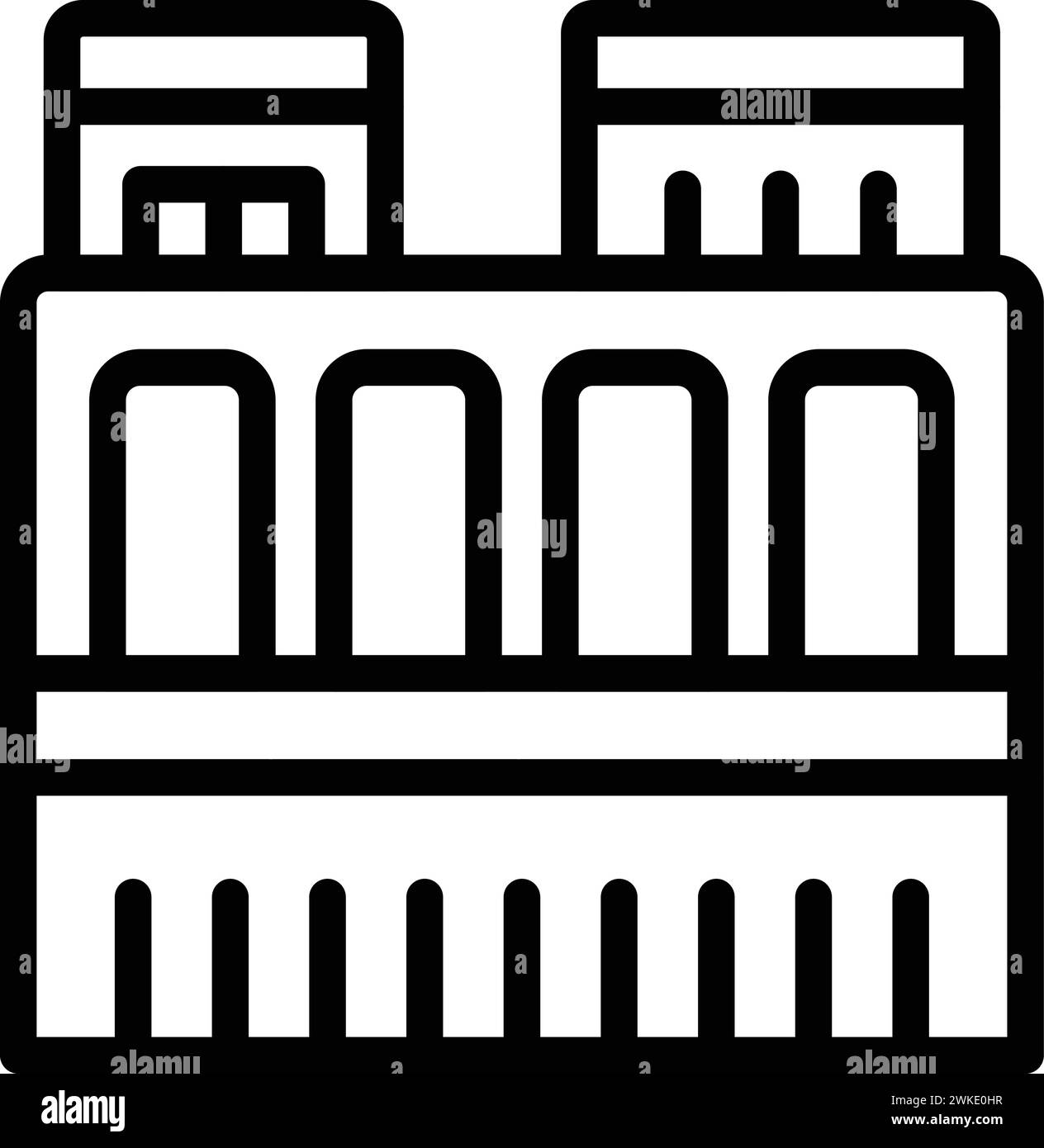 Vecteur de contour d'icône de points d'intérêt Oslo. Monument nordique à découvrir. Excursions scandinaves Illustration de Vecteur