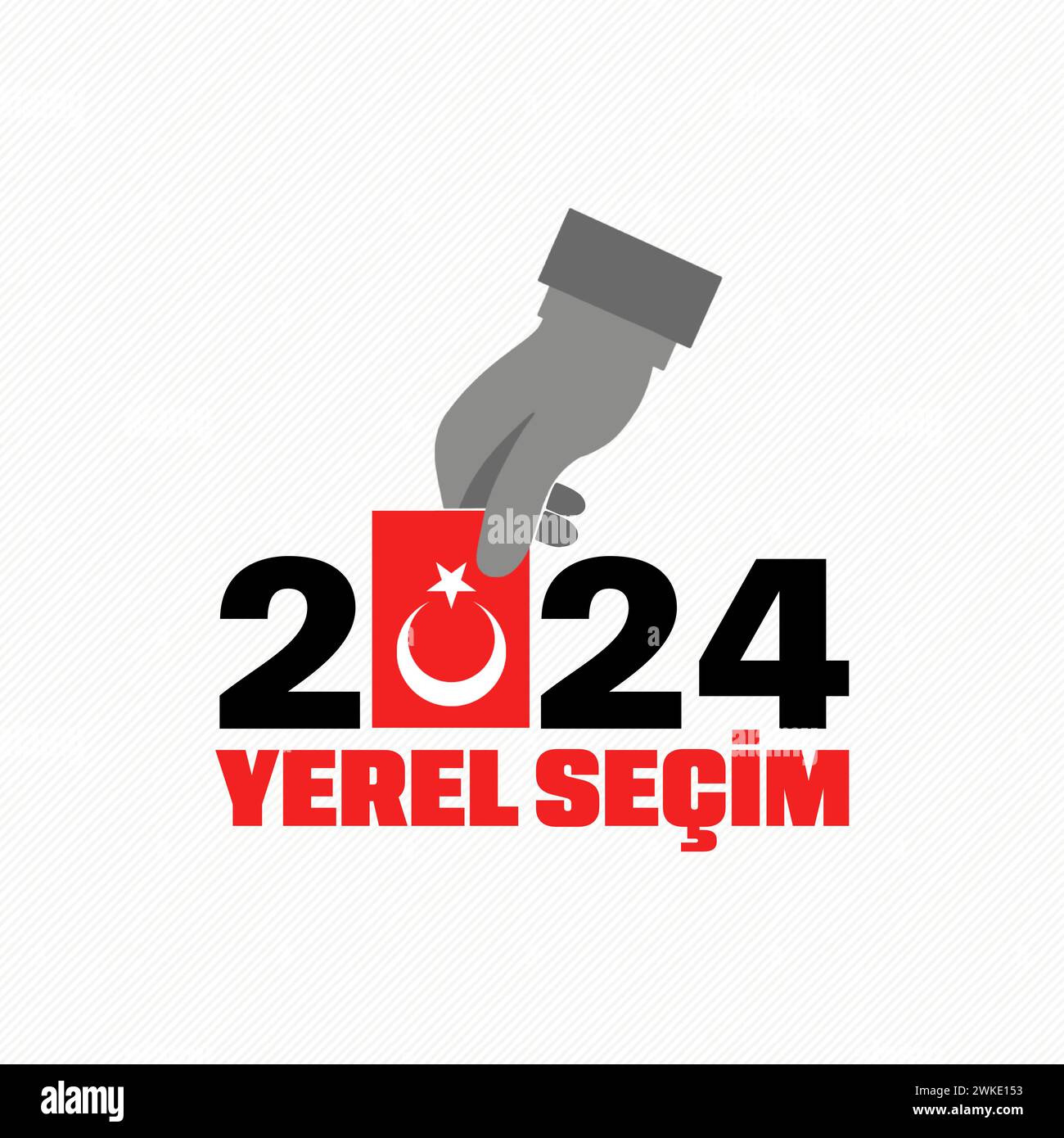 Campagne électorale locale turque : Türkiye Yerel seçimi kampanyası en langue turque. Élections municipales, Turkiye 2024 Illustration de Vecteur