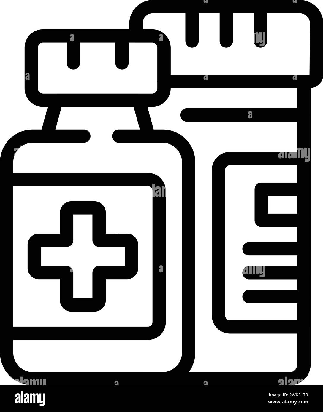 Vecteur de contour d'icône de pilules de médecine. Traitement par masque. Soins médicaux médicamenteux Illustration de Vecteur