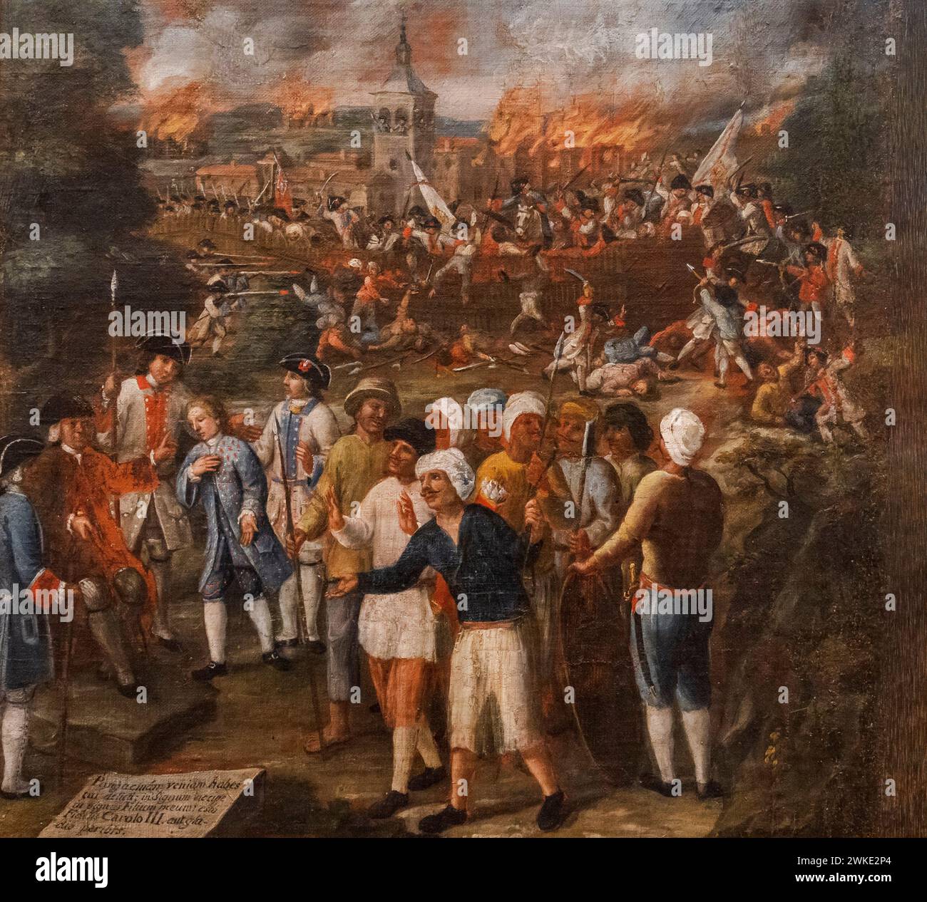 Anonyme, XVIIIe siècle, allégorie du dense des Philippines par Don Simon de Anda y Salazar , huile sur toile, Musée des Beaux-Arts d'Alava, Vitoria, pays Basque, Espagne. Banque D'Images