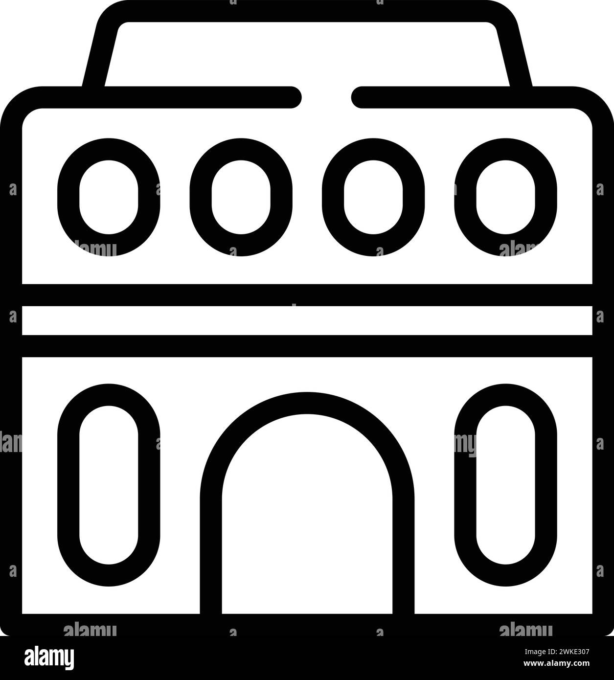 Vecteur de contour d'icône de la capitale berne. Panneau de voyage. Paysage touristique Illustration de Vecteur