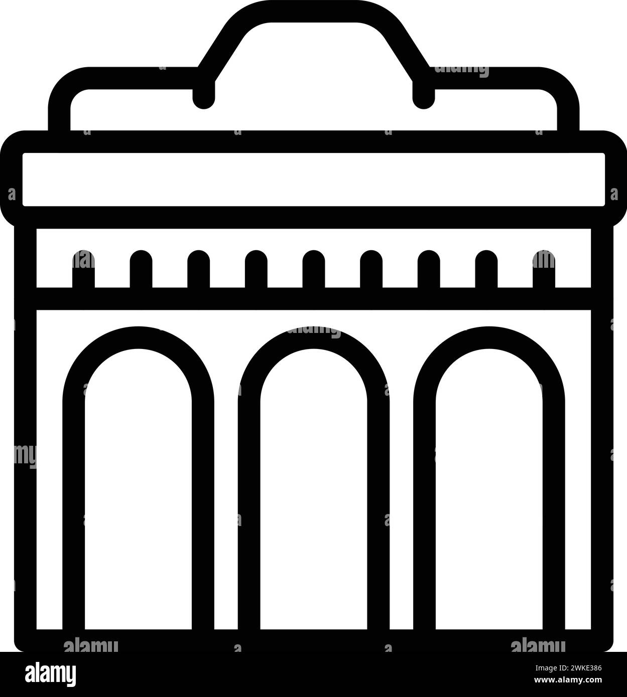 Vecteur de contour d'icône de repère de ville. Chapelle de la ville. Horizon suisse de pays Illustration de Vecteur