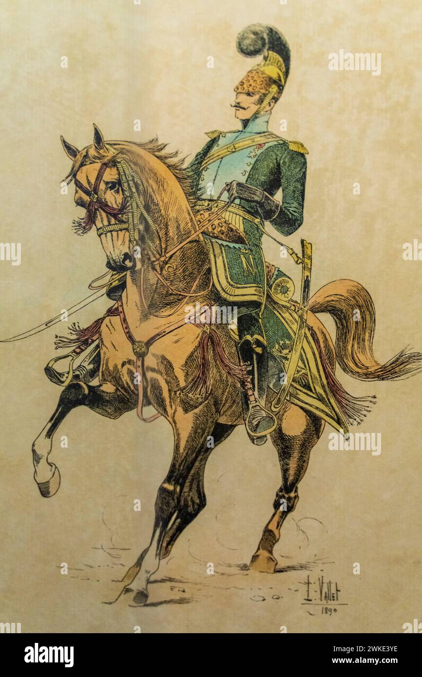 Officier de cavalerie légère, 1813, Musée de l'armurerie de Álava, Vitoria, pays Basque, Espagne. Banque D'Images