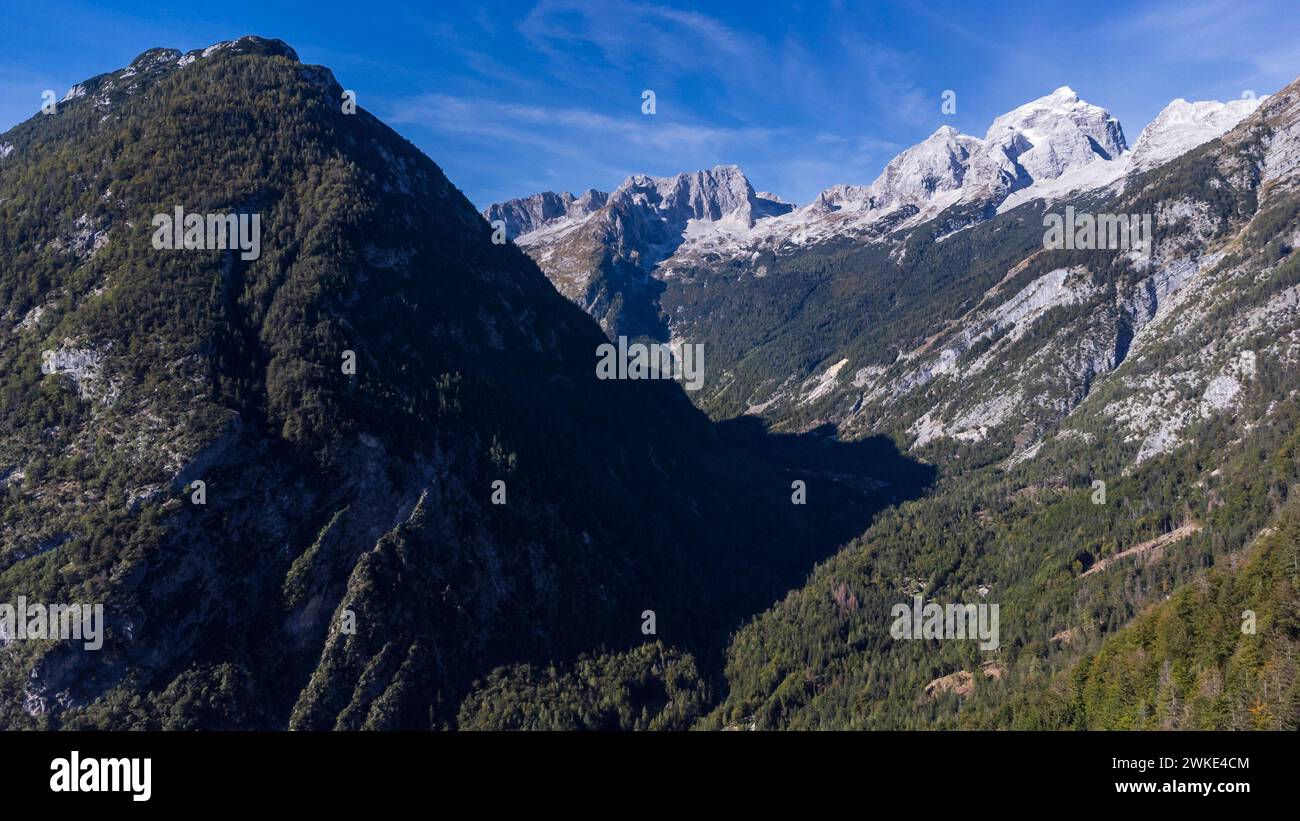 Mont Jalovec 2 645 M. de la route VR¨i, alpes juliennes , Slovénie, Europe centrale,. Banque D'Images