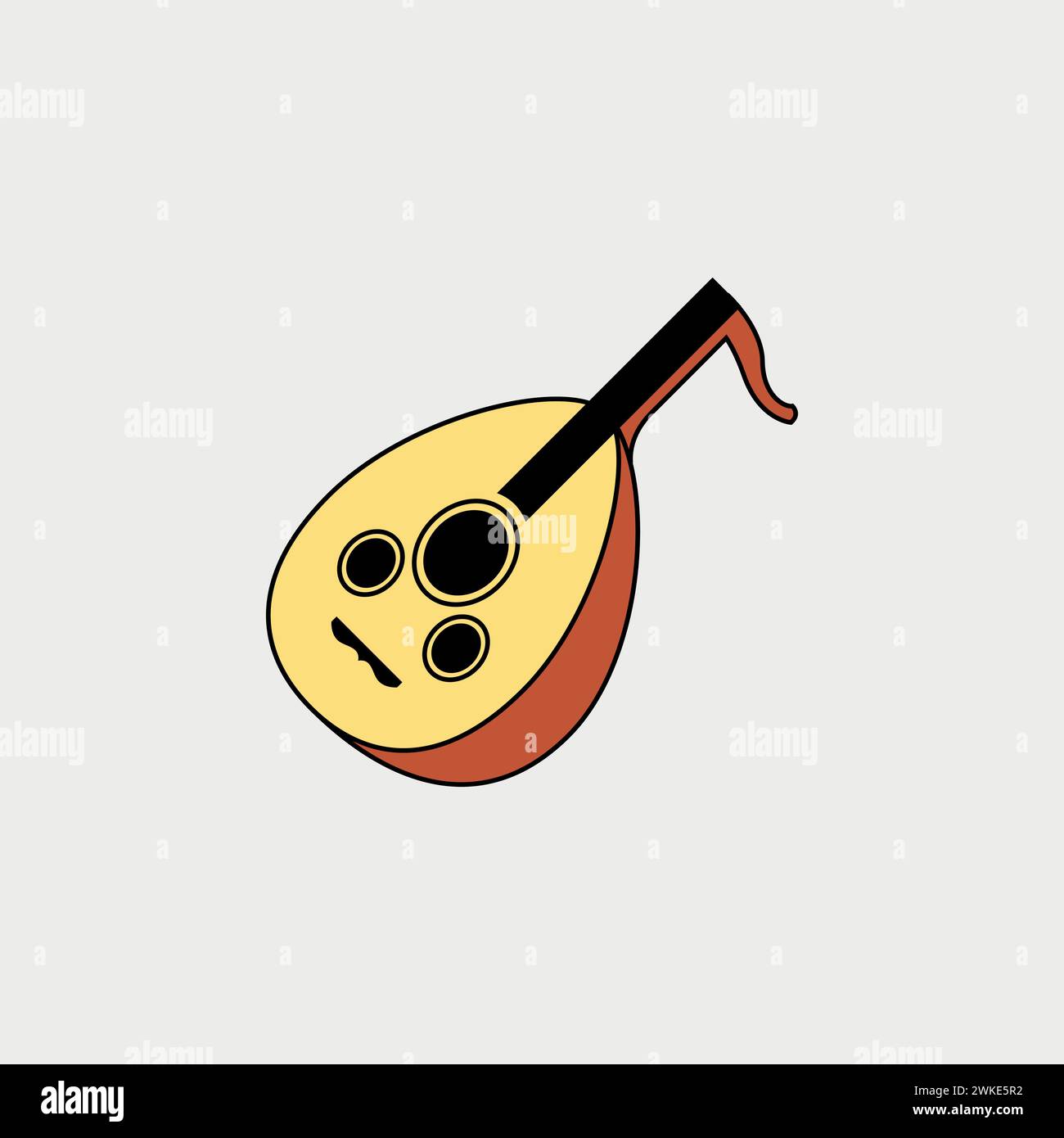 Luth - Oud. Instrument de musique orientale arabe Illustration de Vecteur