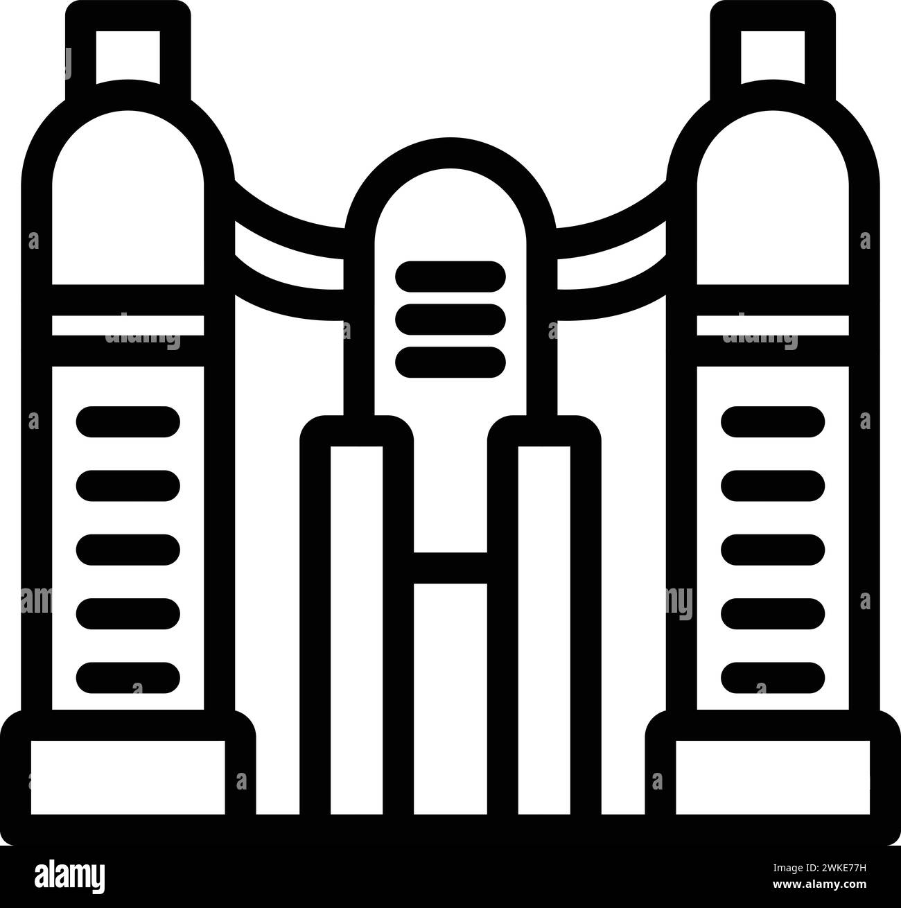 Vecteur de contour d'icône d'héritage autrichien. Édifice historique célèbre. Bâtiment de manoir Metropolis Illustration de Vecteur