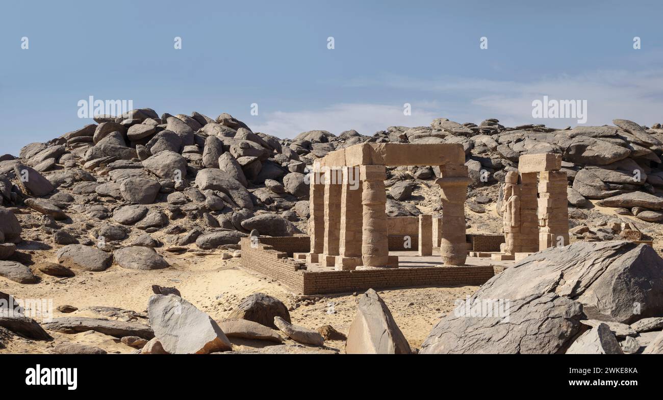 Le temple de Gerf Hussein sur l'île de New Kalabsha, près d'Assouan, Égypte Banque D'Images