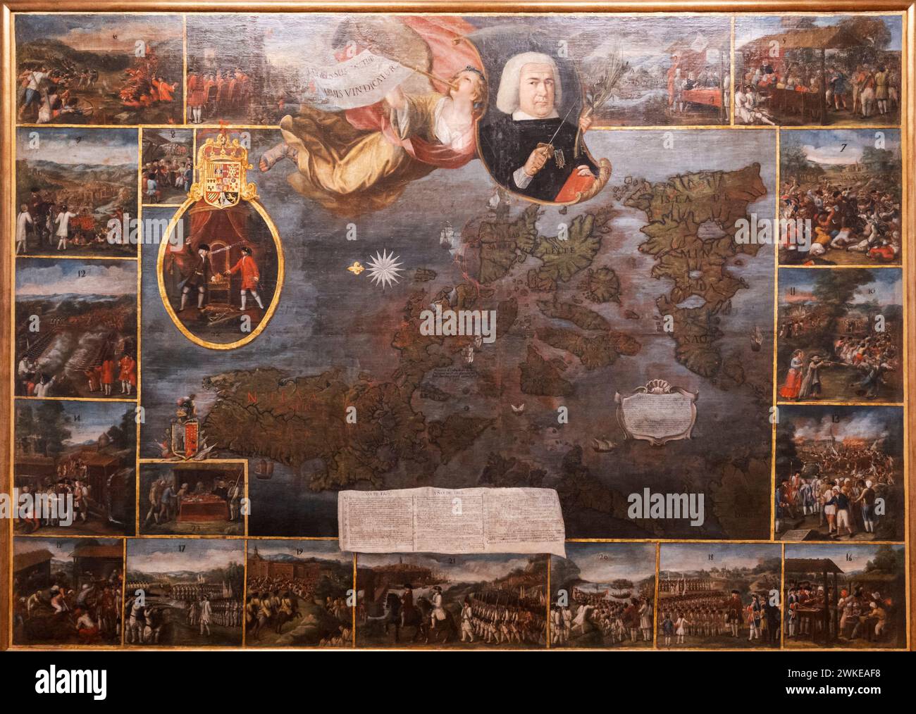 Anonyme, XVIIIe siècle, allégorie du dense des Philippines par Don Simon de Anda y Salazar , huile sur toile, Musée des Beaux-Arts d'Alava, Vitoria, pays Basque, Espagne. Banque D'Images