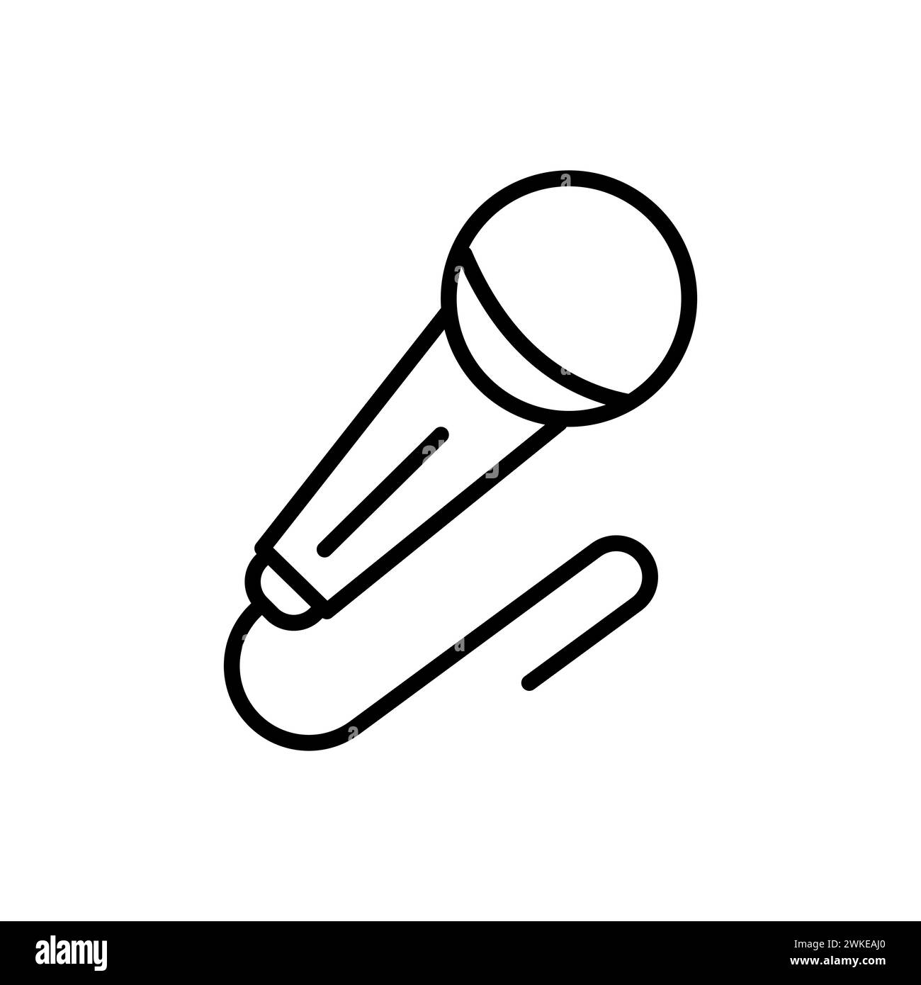 contour de l'icône du microphone. Symbole de contour unique de haute qualité pour la conception Web ou l'application mobile. Pictogramme de contour du microphone. Illustration de Vecteur