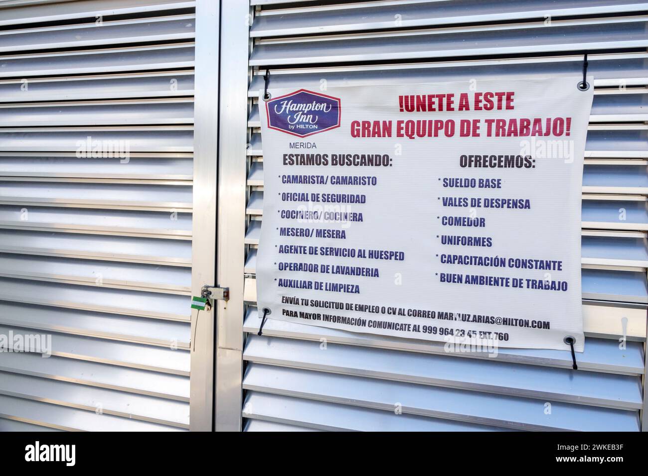 Merida Mexico,Xcumpich Calle 20A,Hampton Inn Hilton Hotel Lodging inn motel business,hôtels motels business,panneaux d'information,promotion promoti Banque D'Images