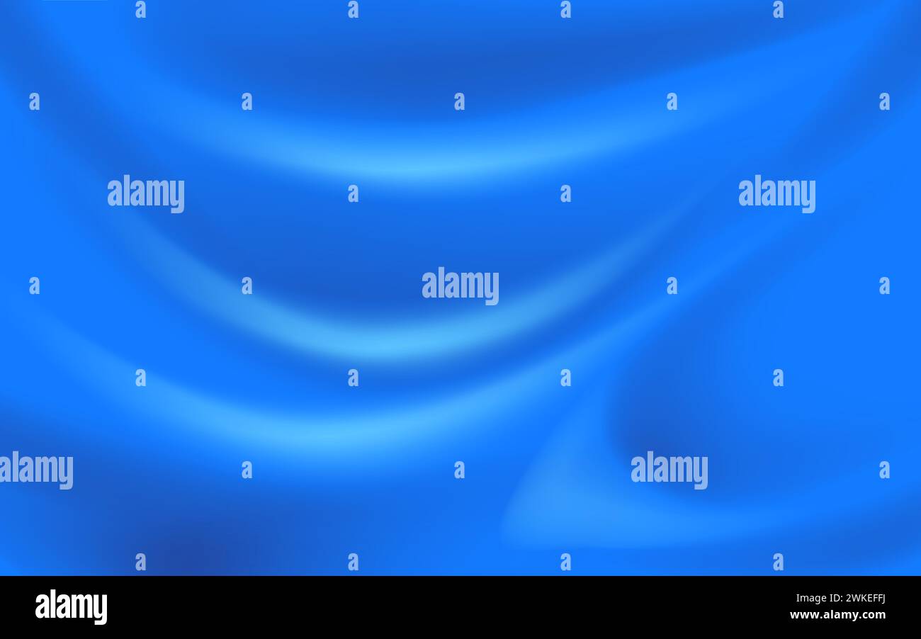 Fond abstrait, tissu de soie bleu ondulé, illustration vectorielle EPS10 à maille dégradée Illustration de Vecteur