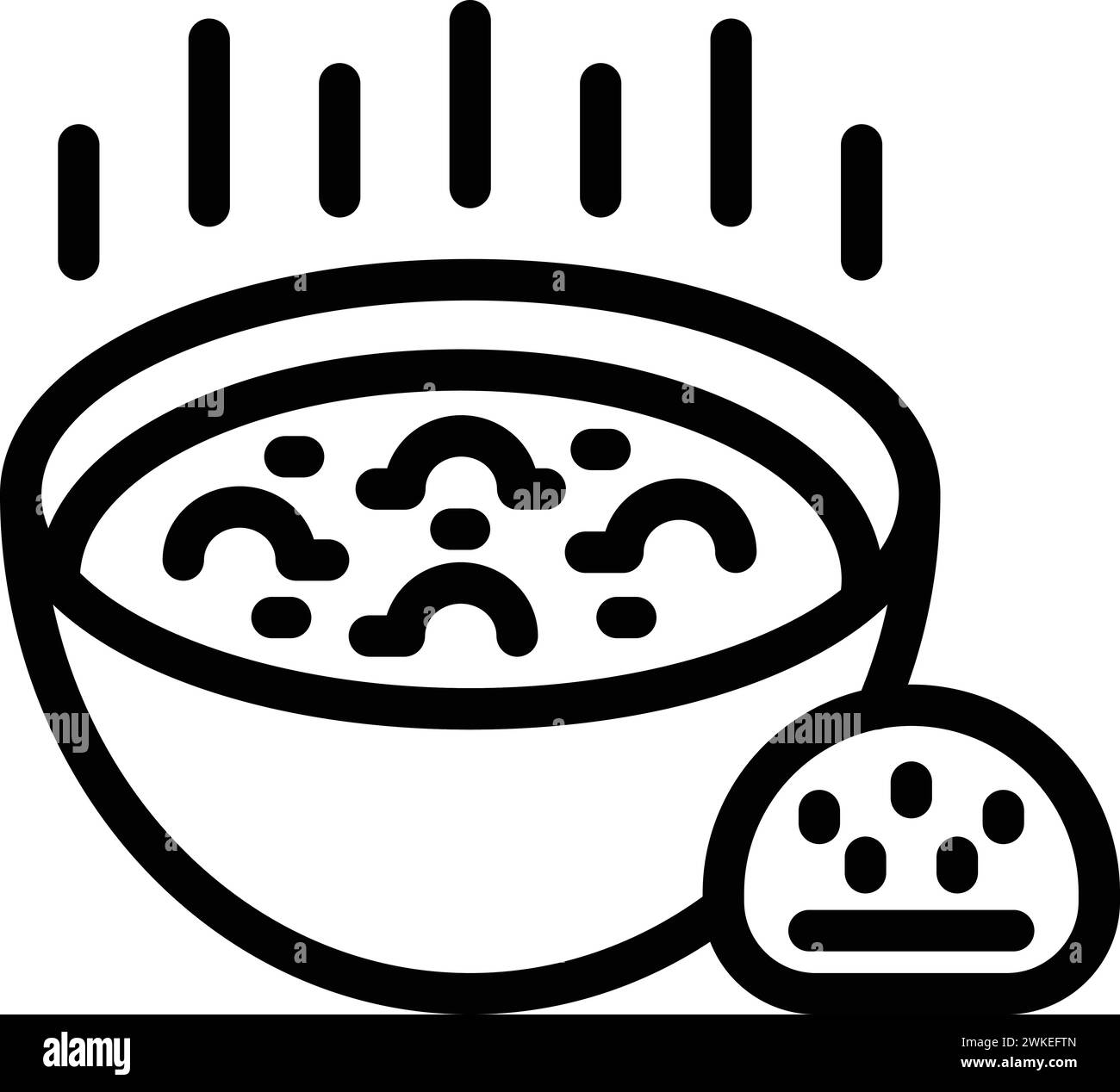 Vecteur de contour d'icône de borscht de chou. Recette maison copieuse. Soupe de betterave aigre Illustration de Vecteur