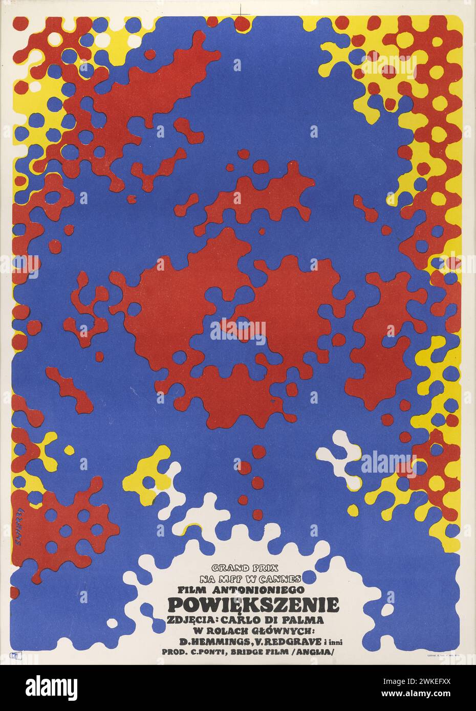 Affiche de film 'Powiekszewie (Blow Up)' de Michelangelo Antonioni. Musée : COLLECTION PRIVÉE. Auteur : Waldemar Swierzy. Banque D'Images