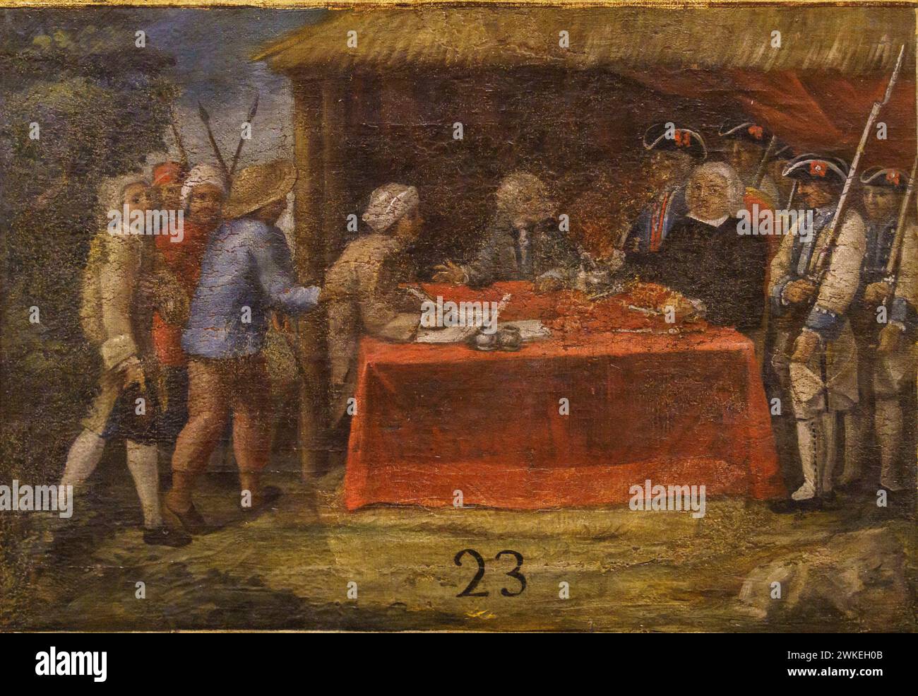 Anonyme, XVIIIe siècle, allégorie du dense des Philippines par Don Simon de Anda y Salazar , huile sur toile, Musée des Beaux-Arts d'Alava, Vitoria, pays Basque, Espagne. Banque D'Images