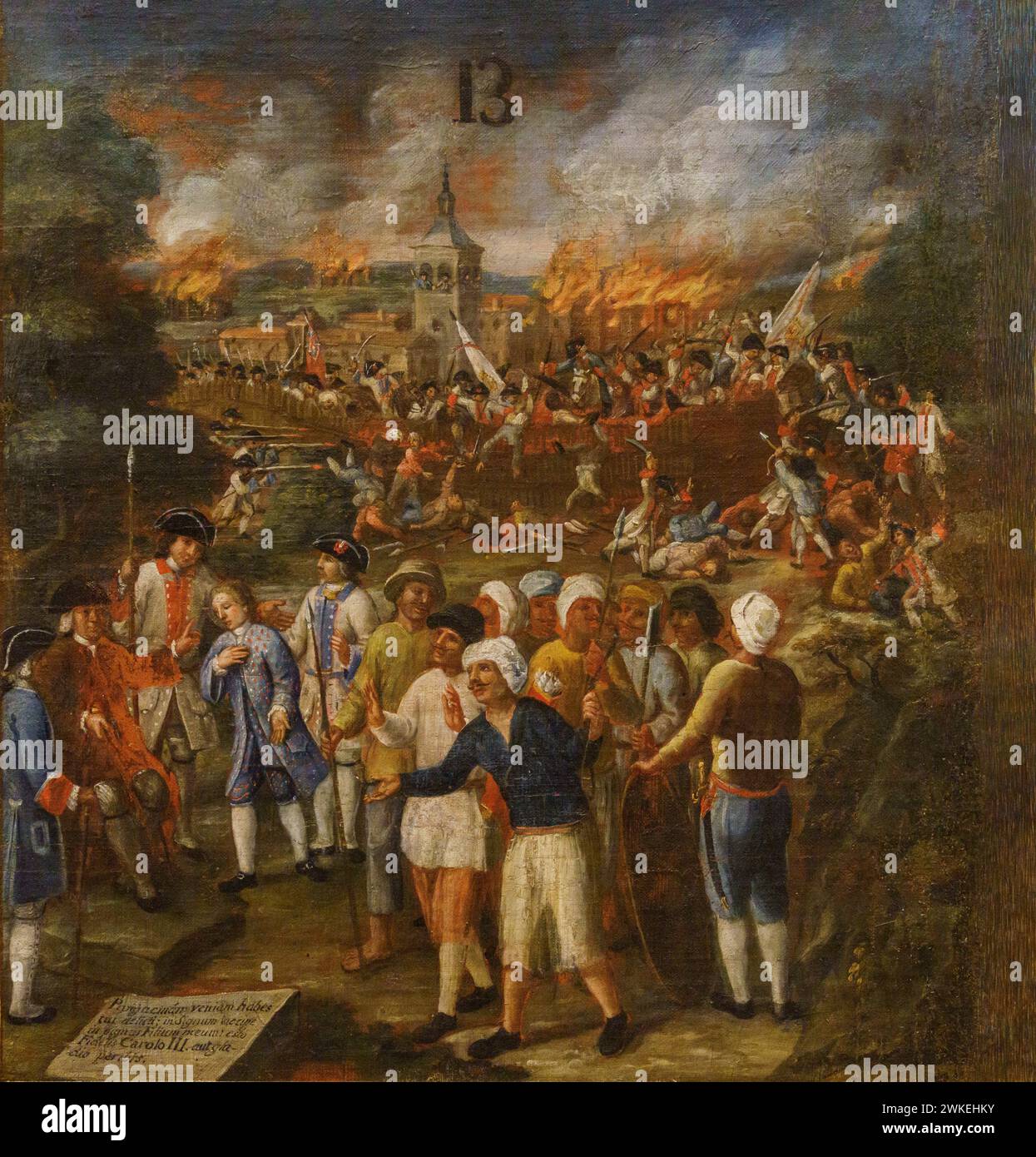 Anonyme, XVIIIe siècle, allégorie du dense des Philippines par Don Simon de Anda y Salazar , huile sur toile, Musée des Beaux-Arts d'Alava, Vitoria, pays Basque, Espagne. Banque D'Images