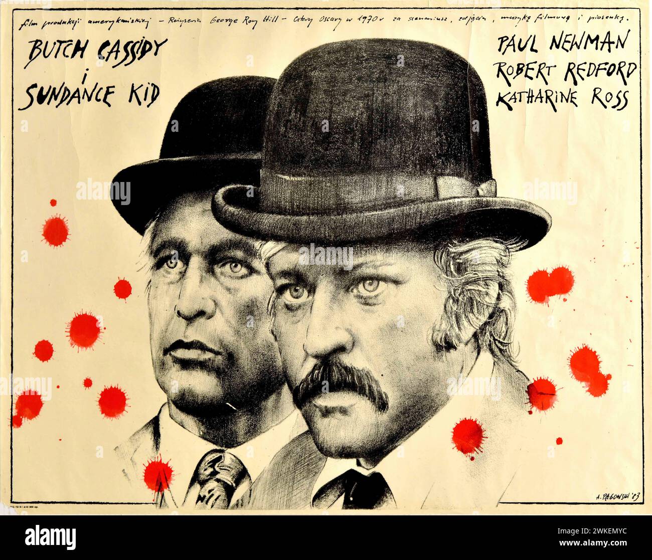 Affiche de film 'Butch Cassidy and the Sundance Kid' de George Roy Hill. Musée : COLLECTION PRIVÉE. Auteur : ANDRZEJ PAGOWSKI. Banque D'Images