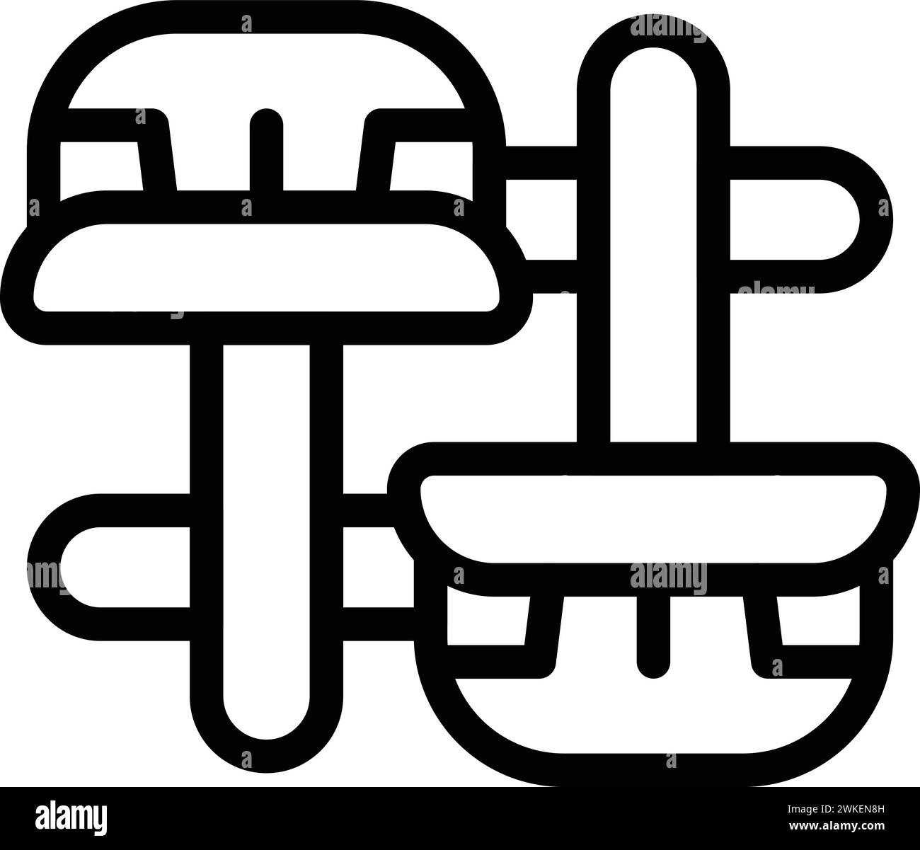 Vecteur de contour d'icône de boutons de manchette de gentleman. Détail clous de vêtements de mode. Épingles de chemise métalliques Illustration de Vecteur