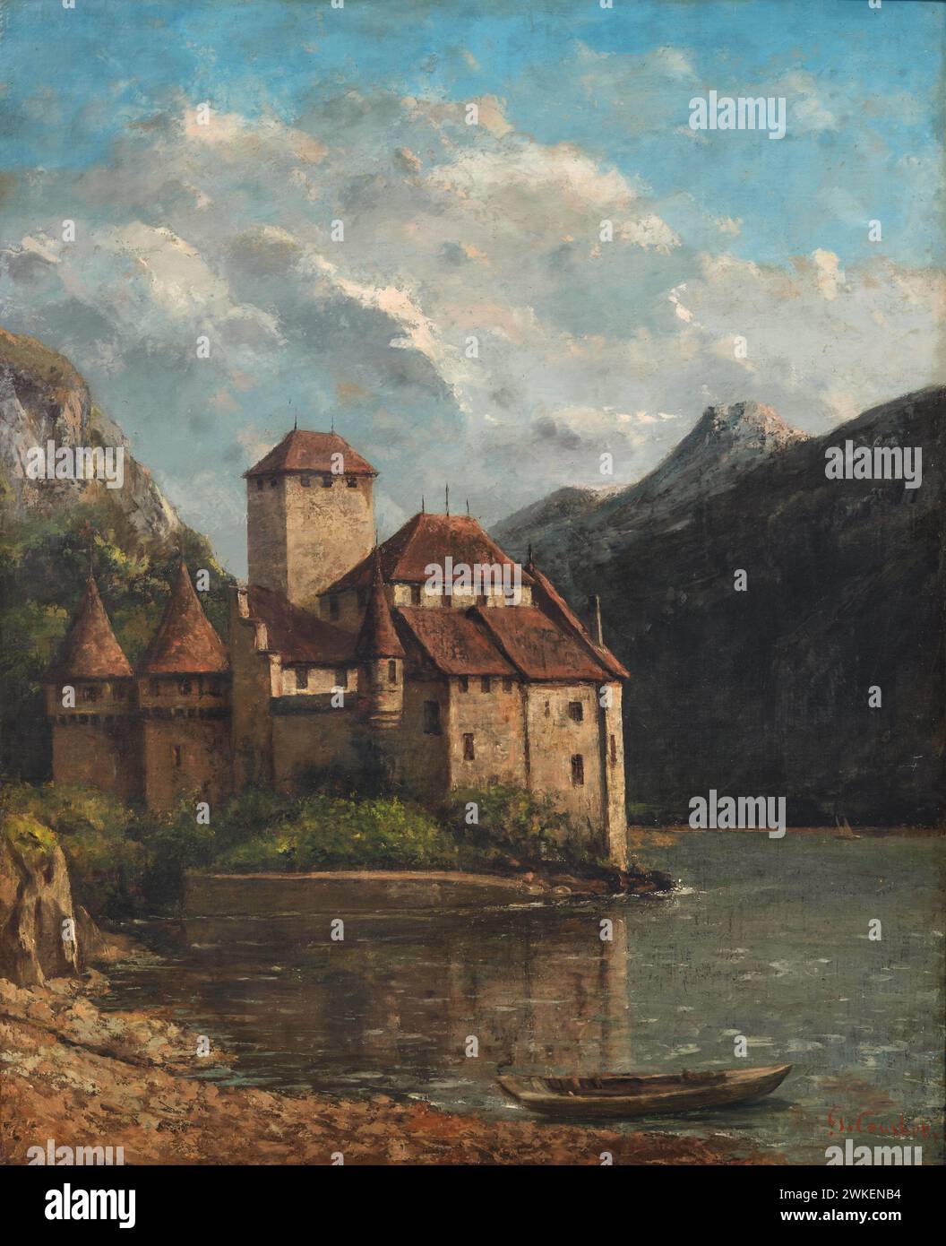 Château de Chillon. Musée : COLLECTION PRIVÉE. Auteur : GUSTAVE COURBET. Banque D'Images