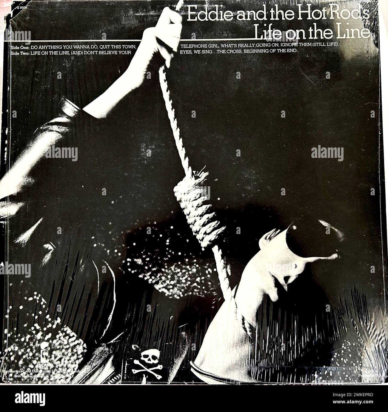 Pochette de l'album punk Rock Music, Eddie and the Hotrods, Life on the Line, Punk Music, années 1970 (1977) Banque D'Images