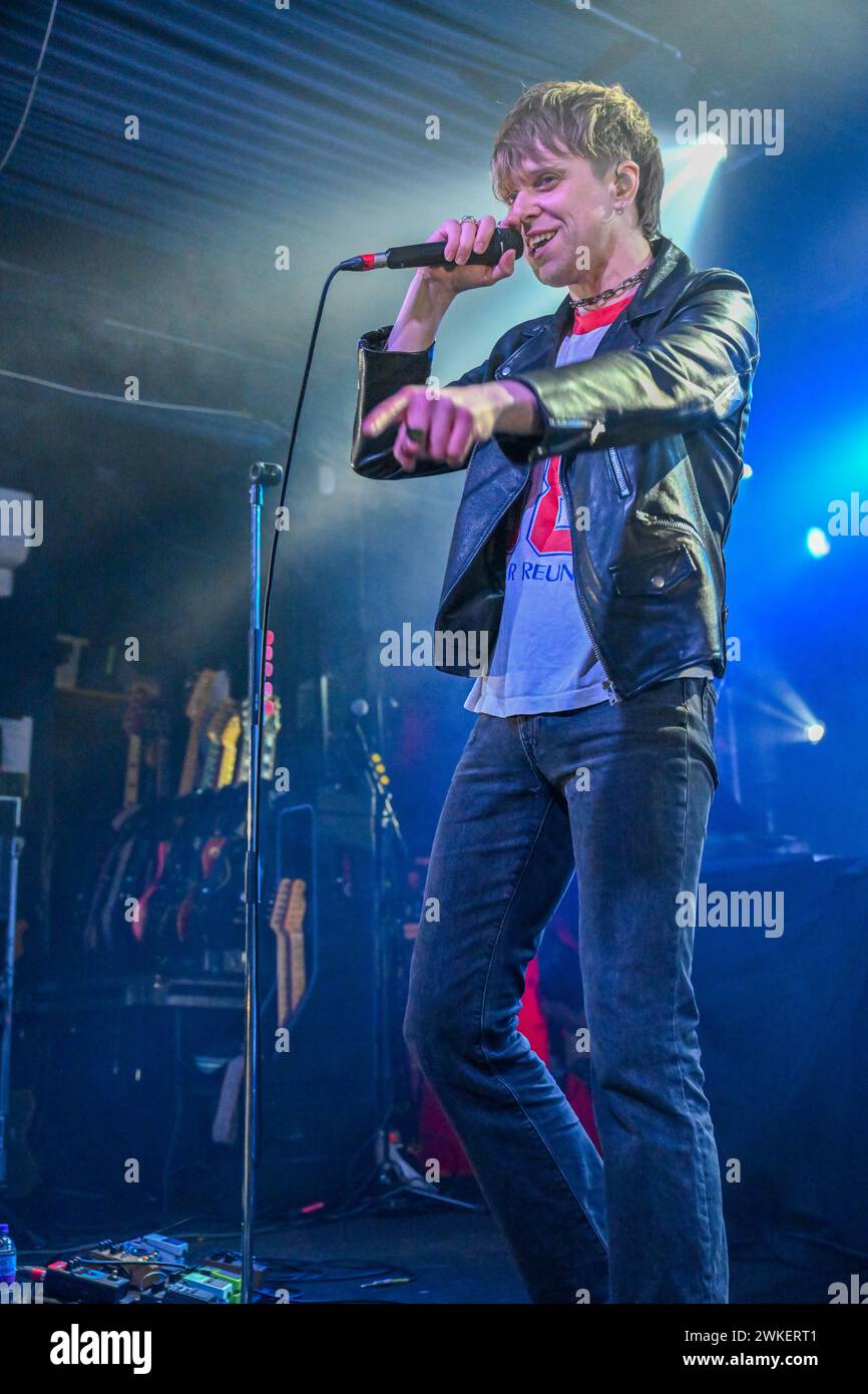 Brighton, Royaume-Uni. 19 février 2024. Le groupe Rock 'The Xcerts' pendant l'événement WAR Child Charity dans le cadre de la semaine des Brits 2024 au Concorde 2, Brighton, Royaume-Uni. Crédit : LFP/Alamy Live News Banque D'Images