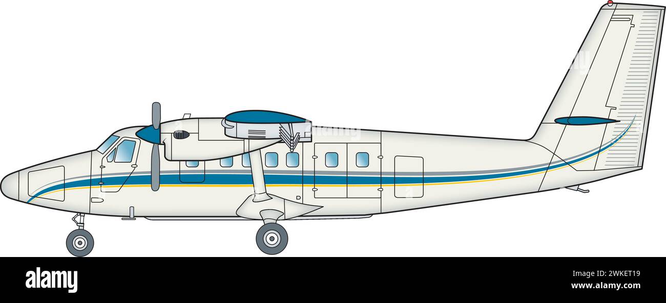 Kanadisches zweimotoriges Buschflugzeug Illustration de Vecteur