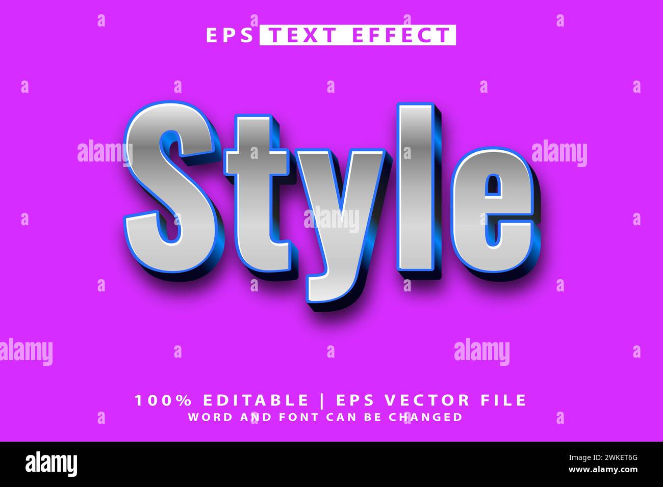 Vecteur d'effet de texte modifiable par style Illustration de Vecteur