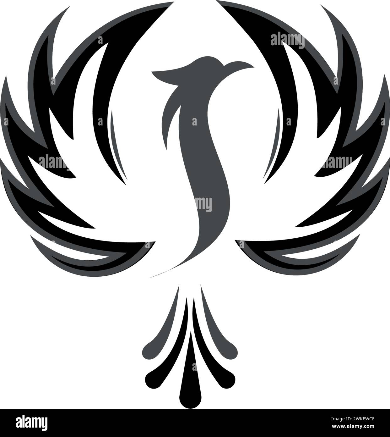 Illustration moderne de logo Phoenix en fond isolé blanc, icône symbole d'entreprise, Illustration de Vecteur Illustration moderne de logo Phoenix en fond isolé blanc, icône symbole d'entreprise, Illustration de Vecteur