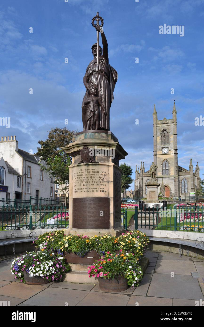 mémorial de guerre;grande guerre;seconde guerre mondiale;sir john's square;jardin;thurso;caithness;highland;écosse; Banque D'Images