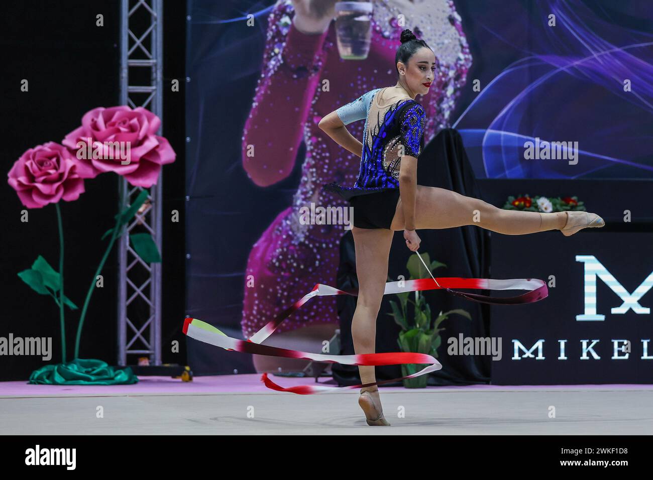 Chieti, Italie. 18 février 2024. Alba Bautista de Kinesis SSD pendant la gymnastique rythmique FGI Serie A1 2024 à PalaTricalle, Chieti, Italie le 17 février 2024 crédit : Agence photo indépendante/Alamy Live News Banque D'Images