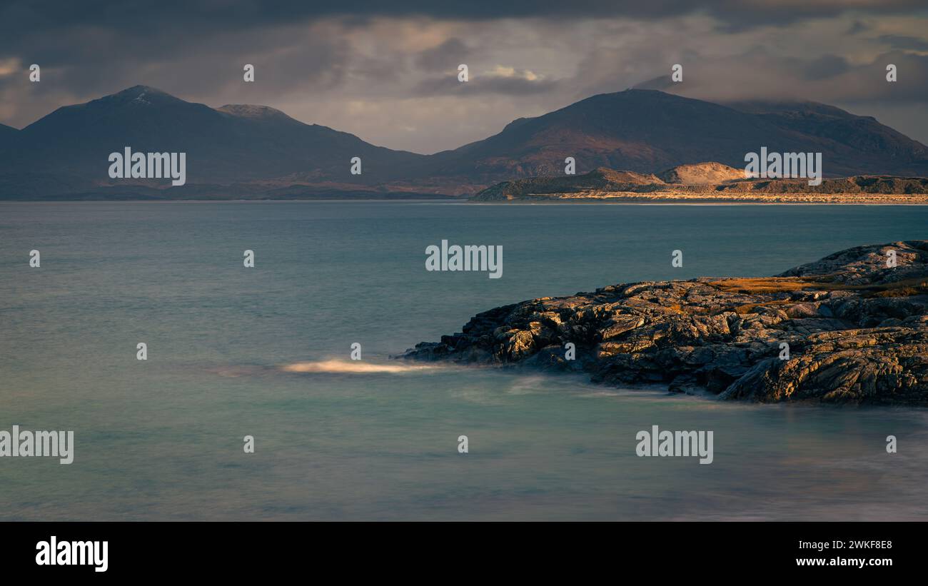 Seilebost Seascape, île de Harris, dans les Hébrides extérieures Banque D'Images