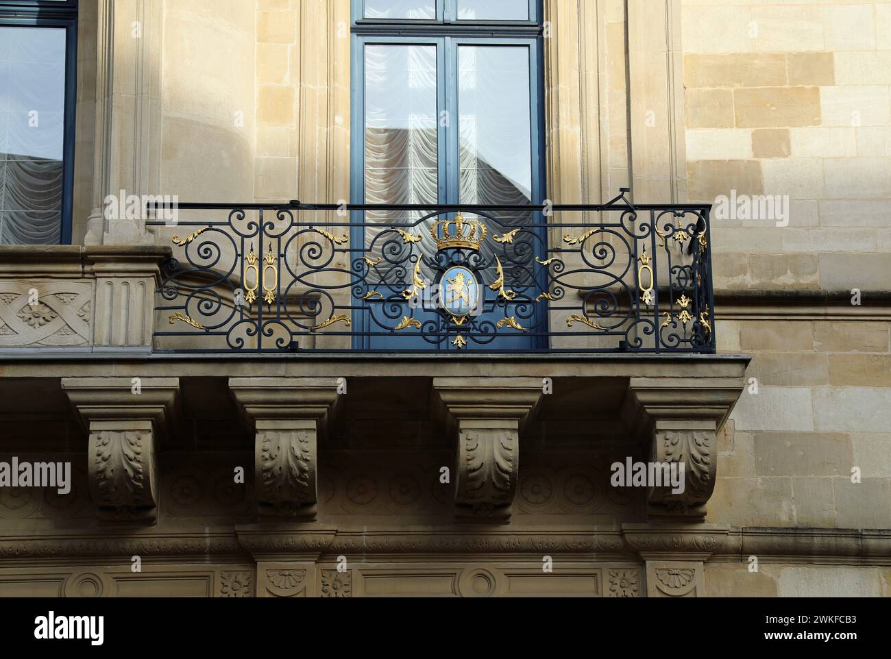 Armoiries sur le palais grand-ducal de Luxembourg Banque D'Images