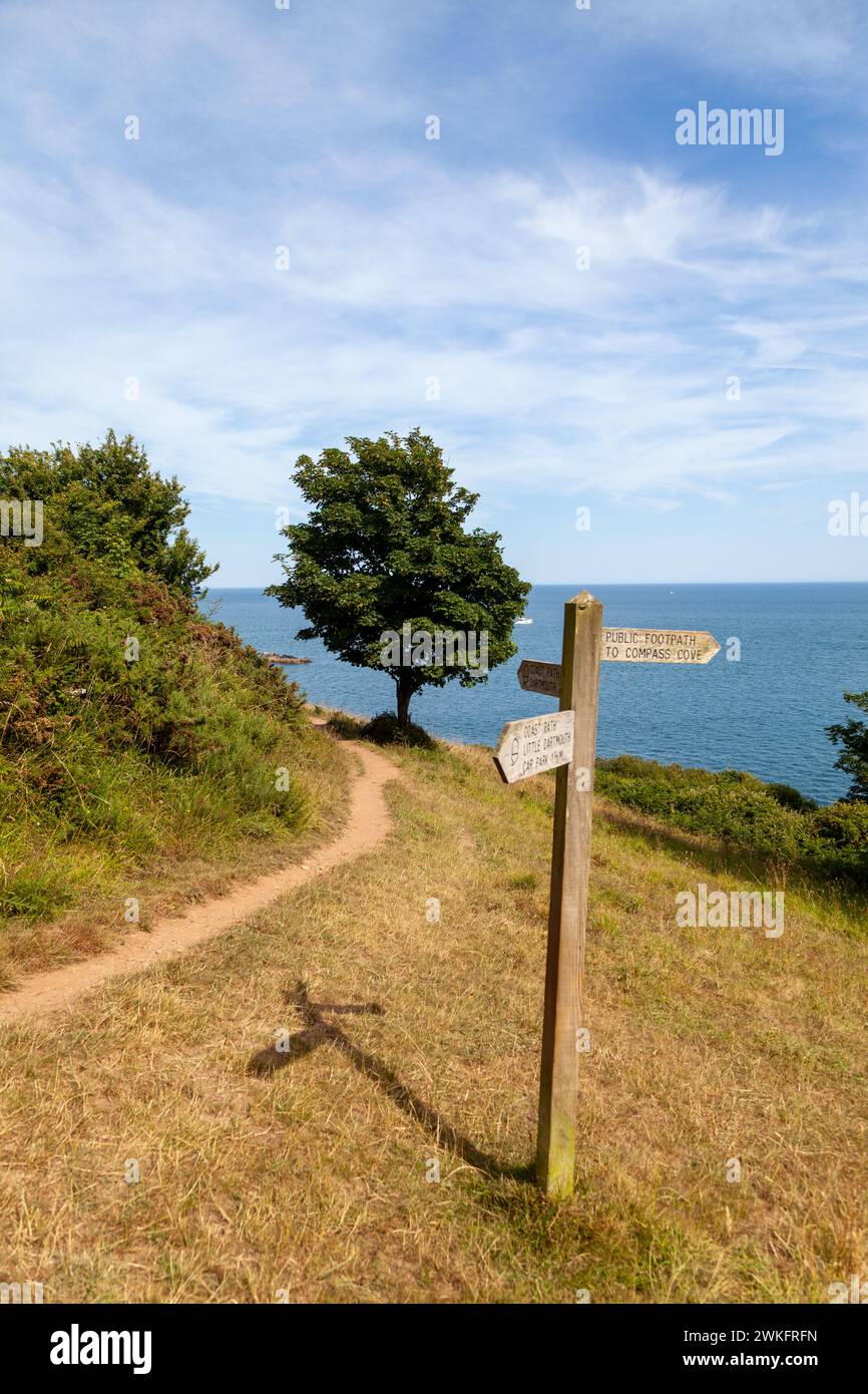 Le sentier de la côte sud-ouest près de Dartmouth, Devon, Angleterre Banque D'Images