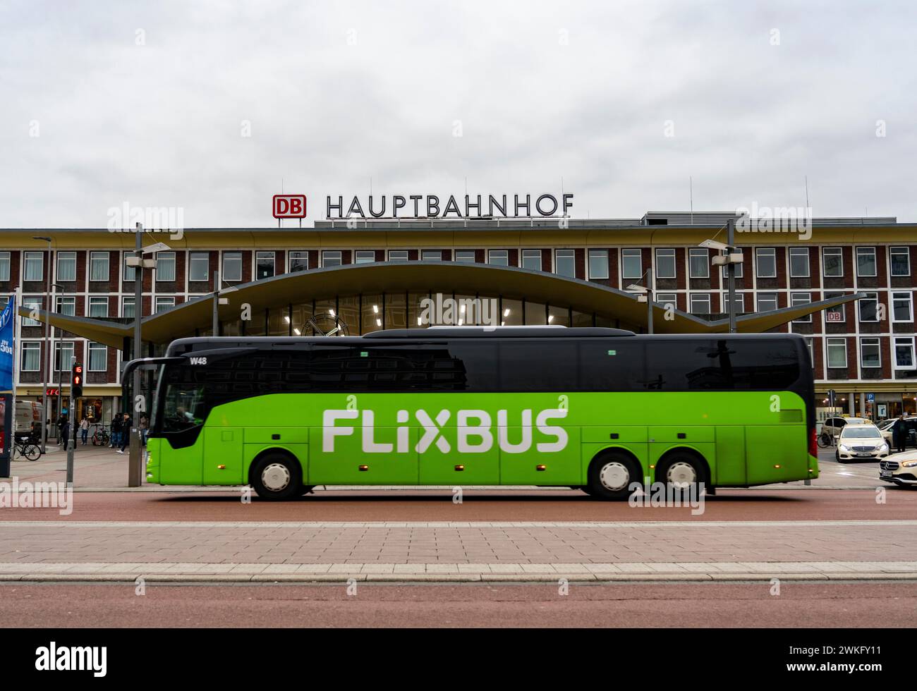 Gare centrale de Bochum, hall de la gare, FlixBus, services de bus longue distance, NRW, Allemagne, Banque D'Images