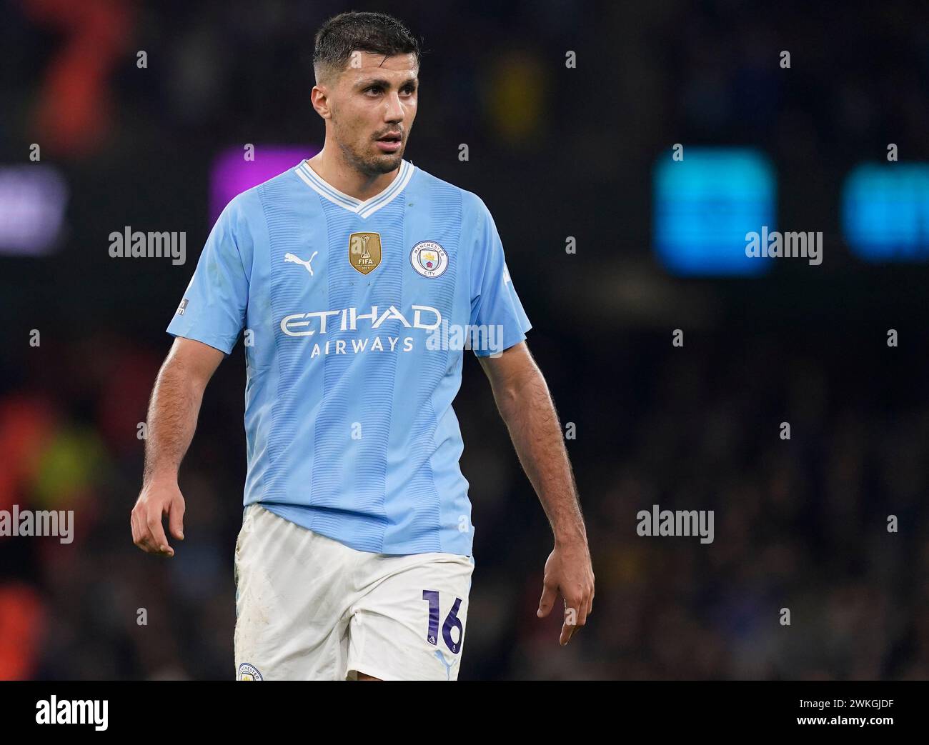 MANCHESTER, ROYAUME-UNI. 20 février 2024. Rodri de Manchester City lors du match de premier League à l'Etihad Stadium, Manchester. Le crédit photo devrait se lire : Andrew Yates/Sportimage crédit : Sportimage Ltd/Alamy Live News Banque D'Images