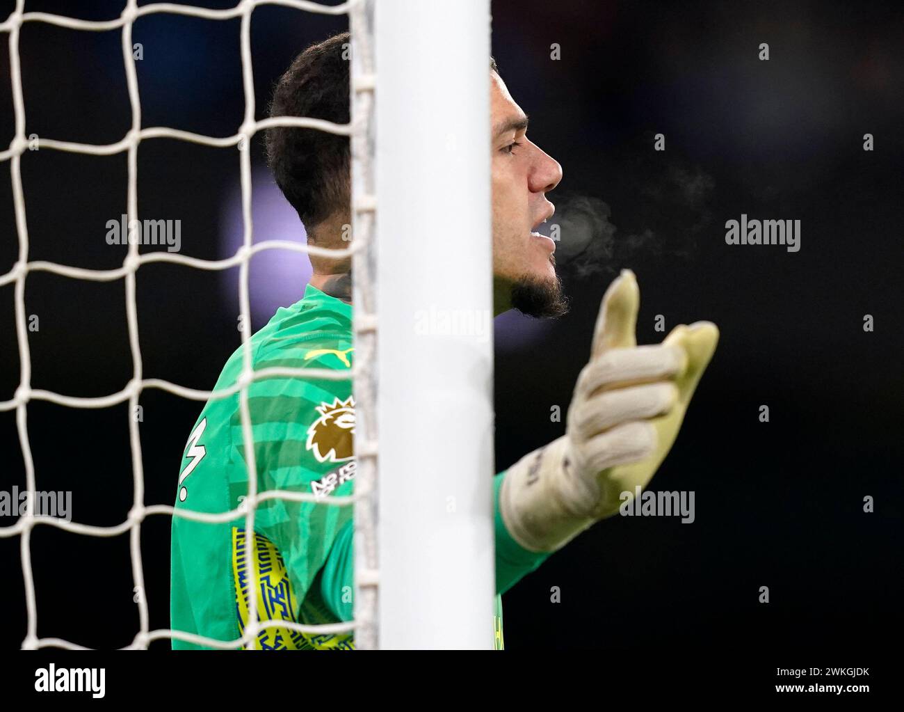 MANCHESTER, ROYAUME-UNI. 20 février 2024. Ederson de Manchester City lors du match de premier League à l'Etihad Stadium, Manchester. Le crédit photo devrait se lire : Andrew Yates/Sportimage crédit : Sportimage Ltd/Alamy Live News Banque D'Images