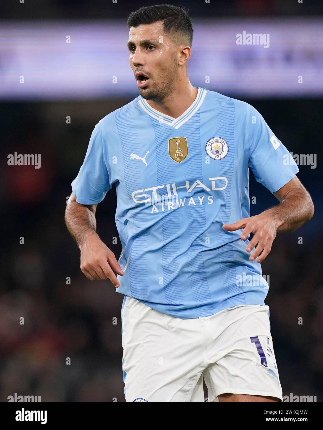 MANCHESTER, ROYAUME-UNI. 20 février 2024. Rodri de Manchester City lors du match de premier League à l'Etihad Stadium, Manchester. Le crédit photo devrait se lire : Andrew Yates/Sportimage crédit : Sportimage Ltd/Alamy Live News Banque D'Images