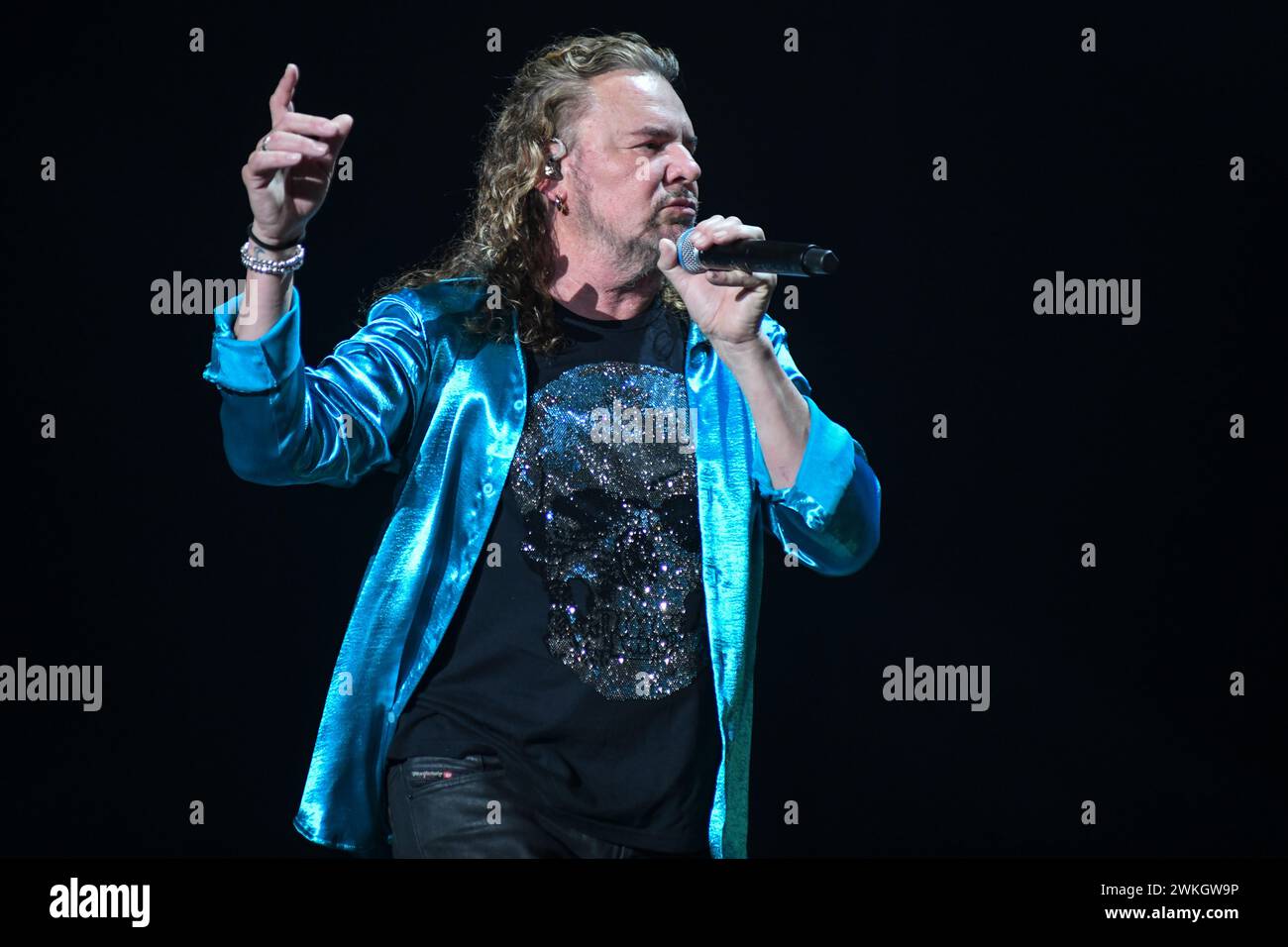 Maná : Fher Olvera (chant). Banque D'Images