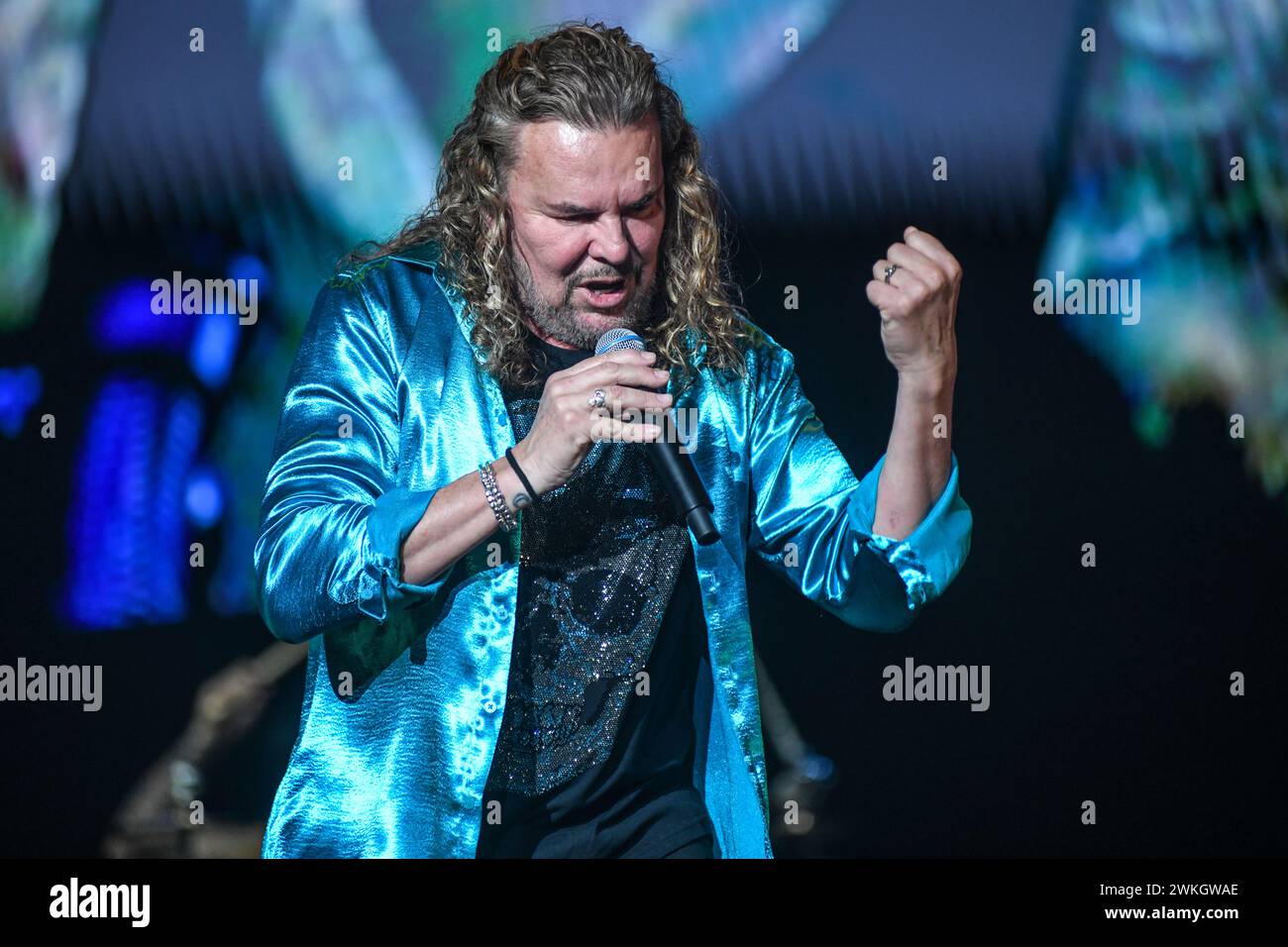 Maná : Fher Olvera (chant). Banque D'Images