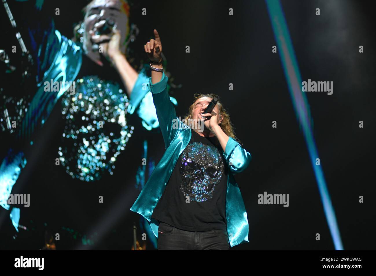 Maná : Fher Olvera (chant). Banque D'Images