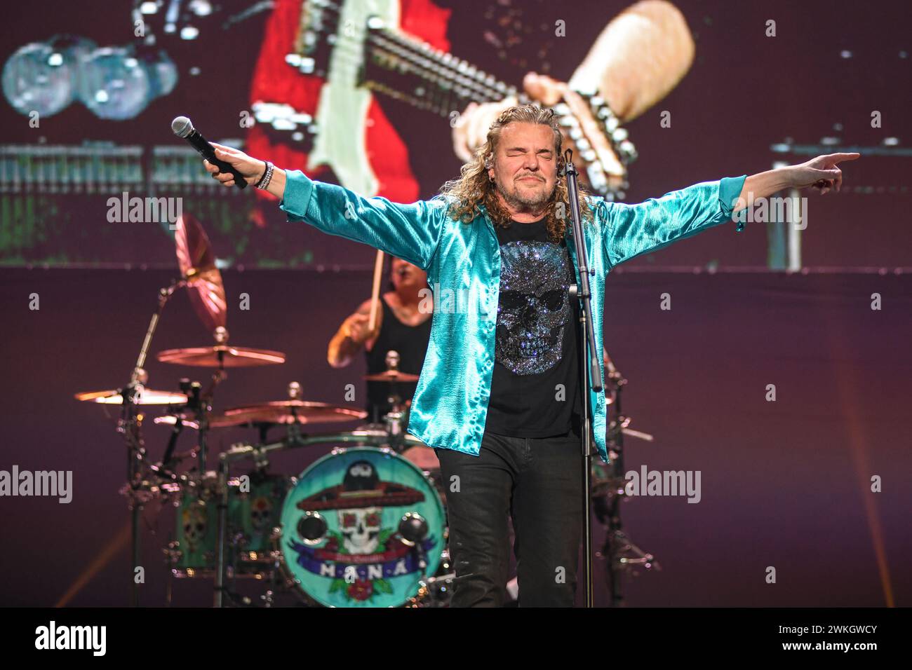 Maná : Fher Olvera (chant). Banque D'Images