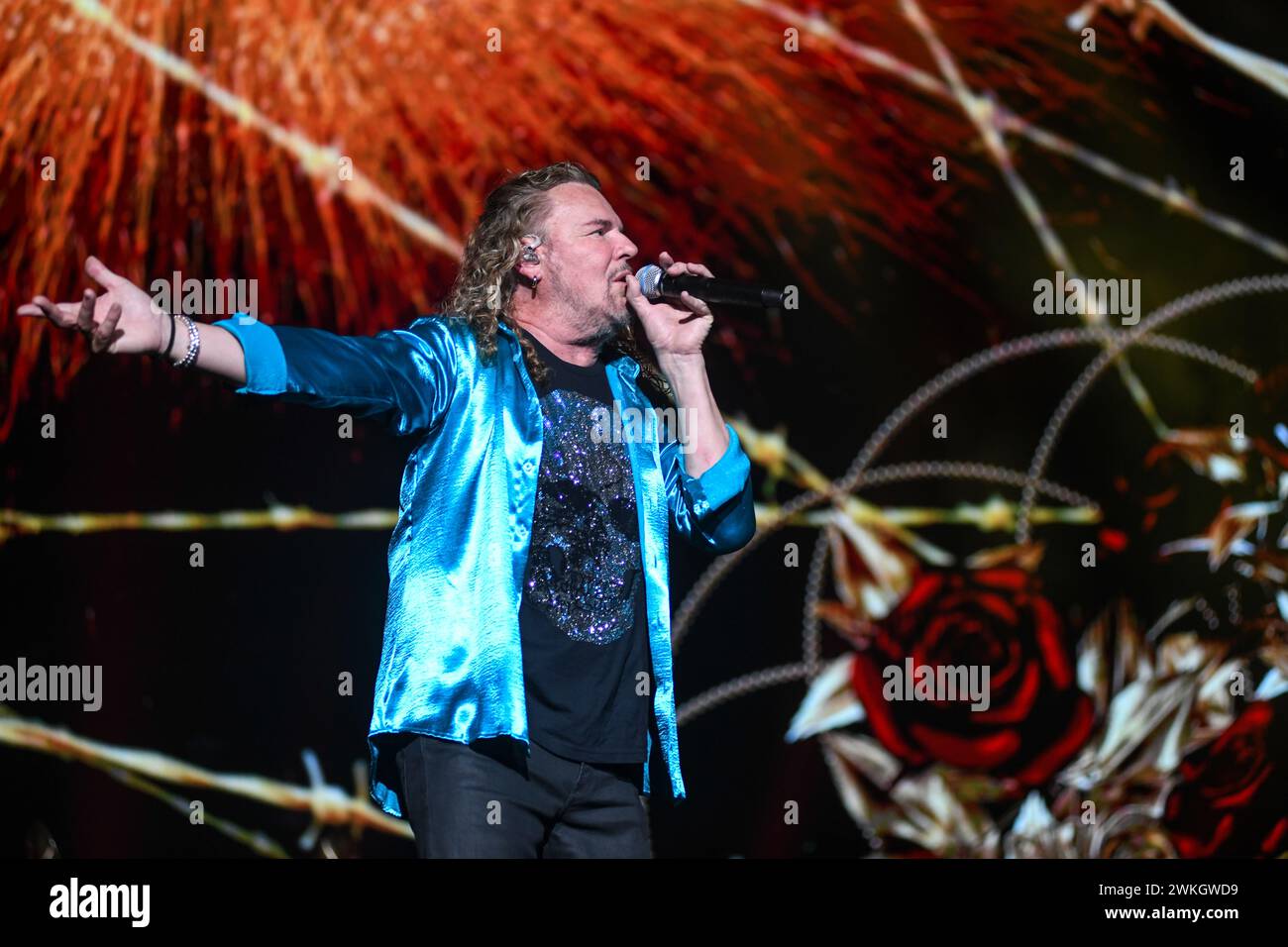 Maná : Fher Olvera (chant). Banque D'Images