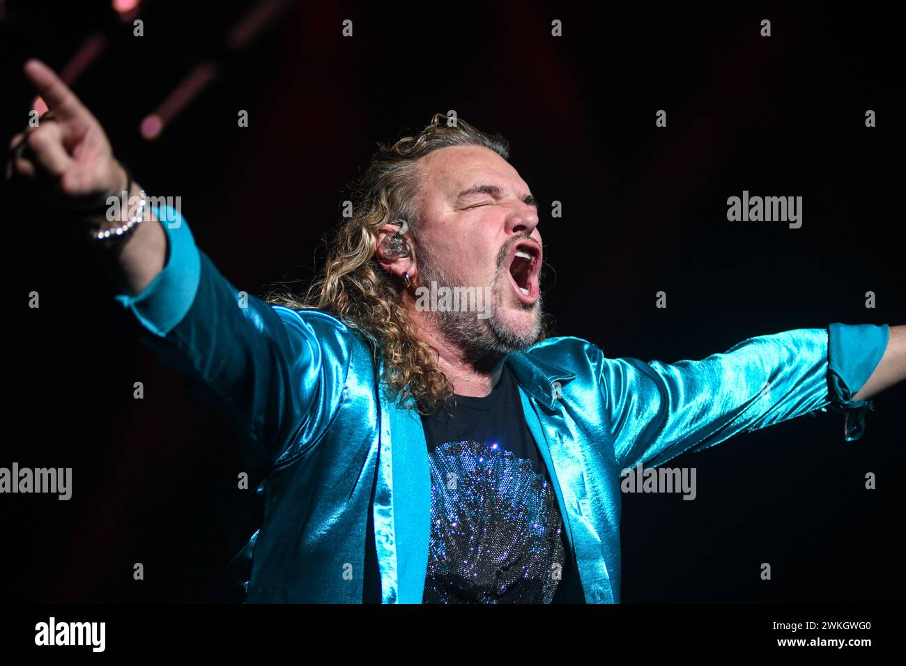 Maná : Fher Olvera (chant). Banque D'Images